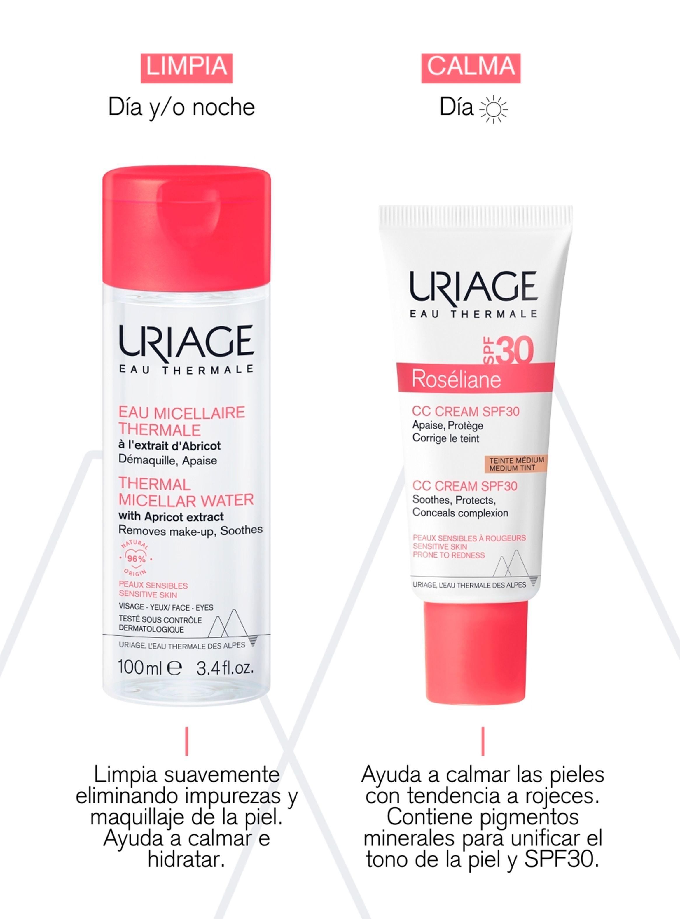 Set Rutina Calmante Día para Pieles Sensibles Roséliane Uriage-2