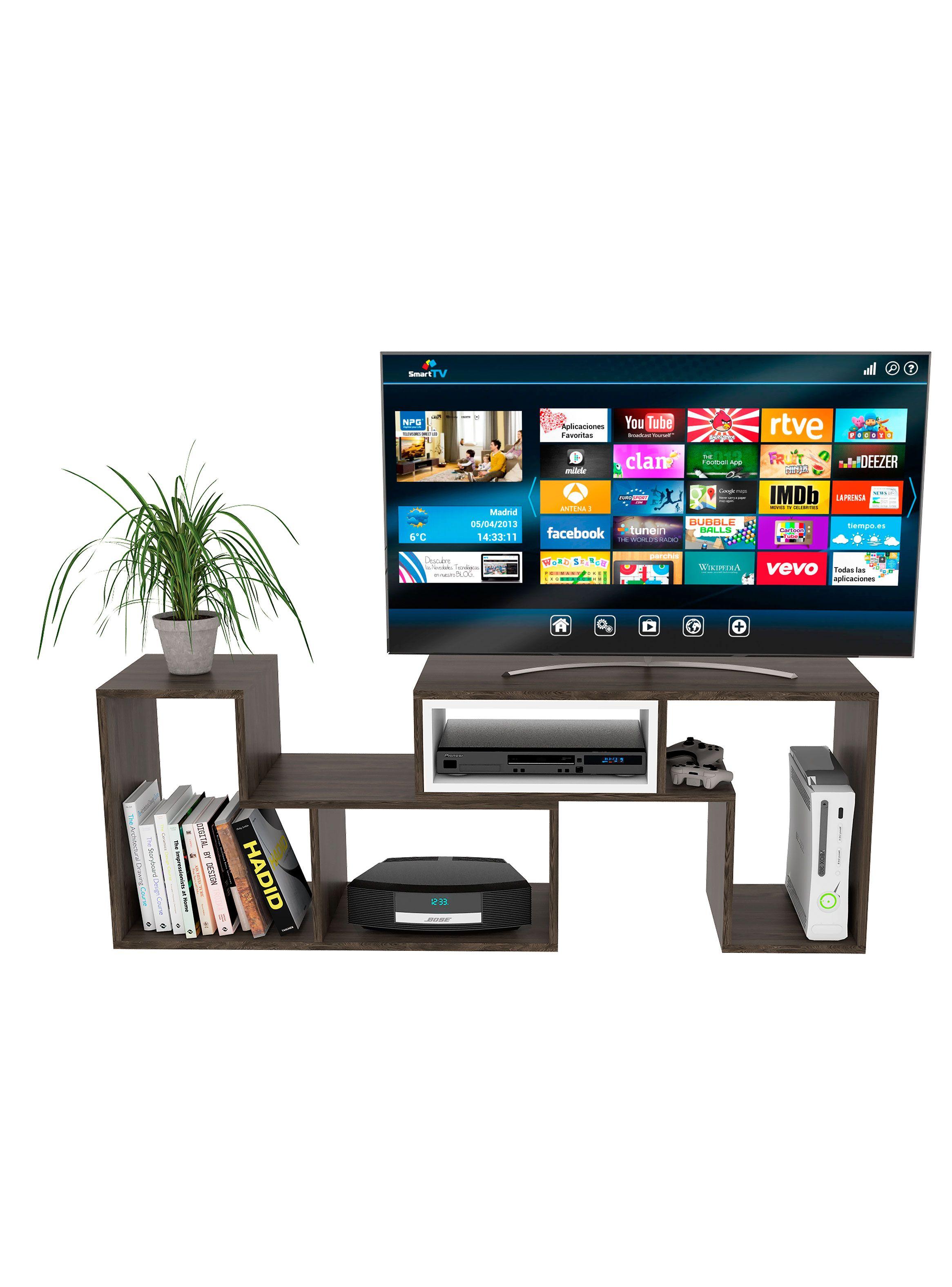 Rack Extensible TV 40" + Biblioteca Cubo + Mesa de Centro-2