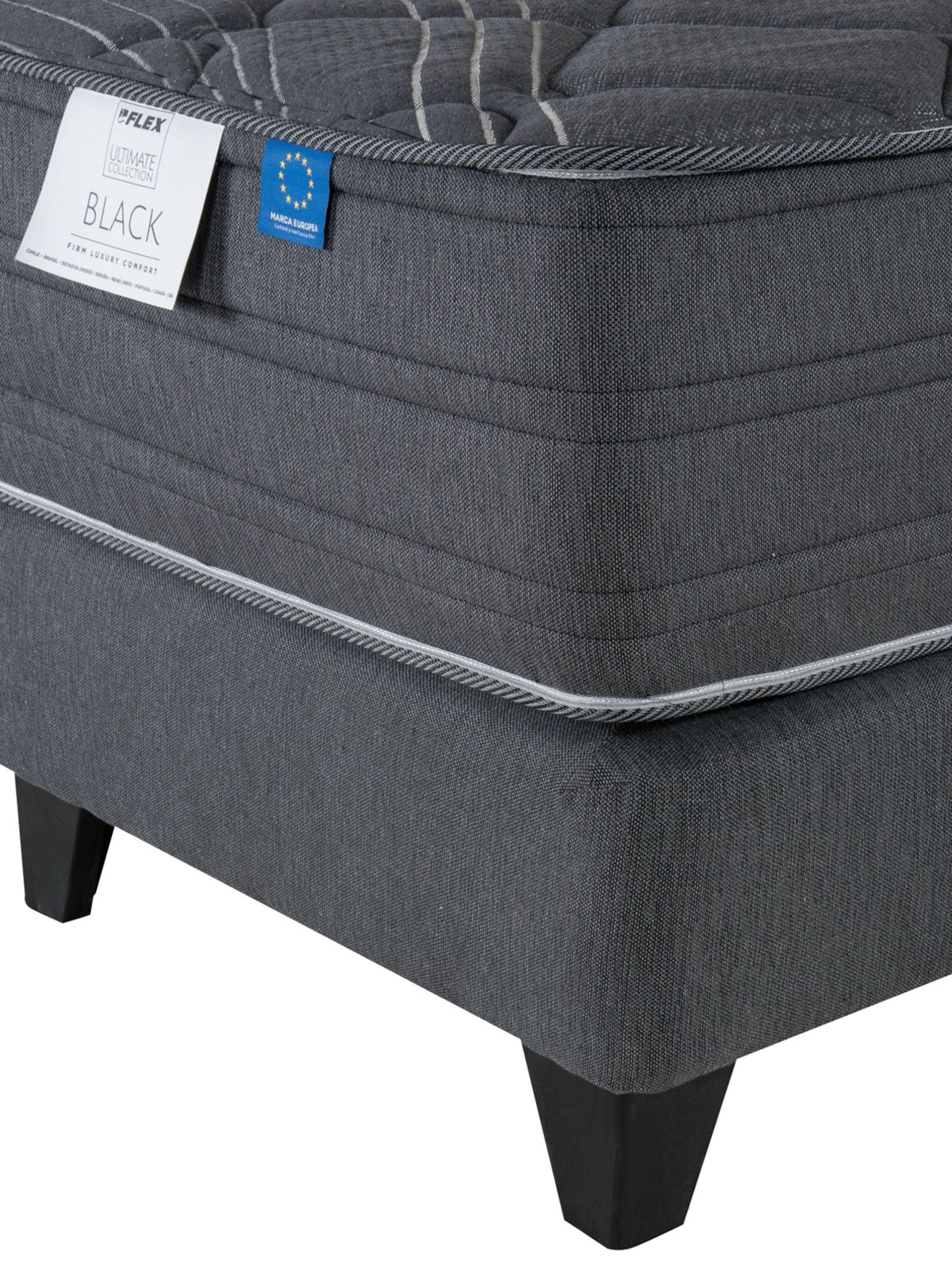 Cama Europea Black King + Respaldo Velador Rover-2