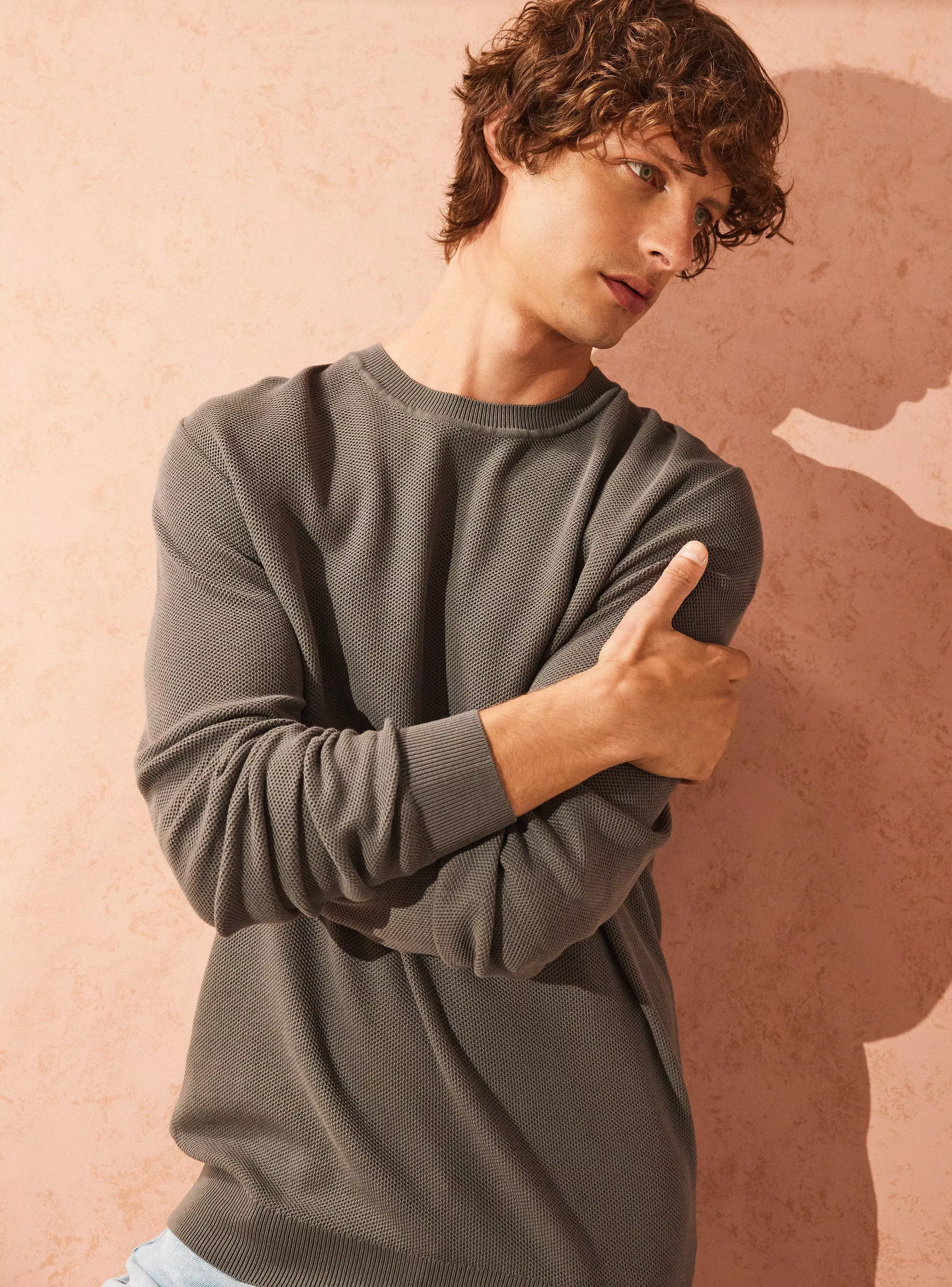 Sweater R-Neck Texturado Manga Larga-2