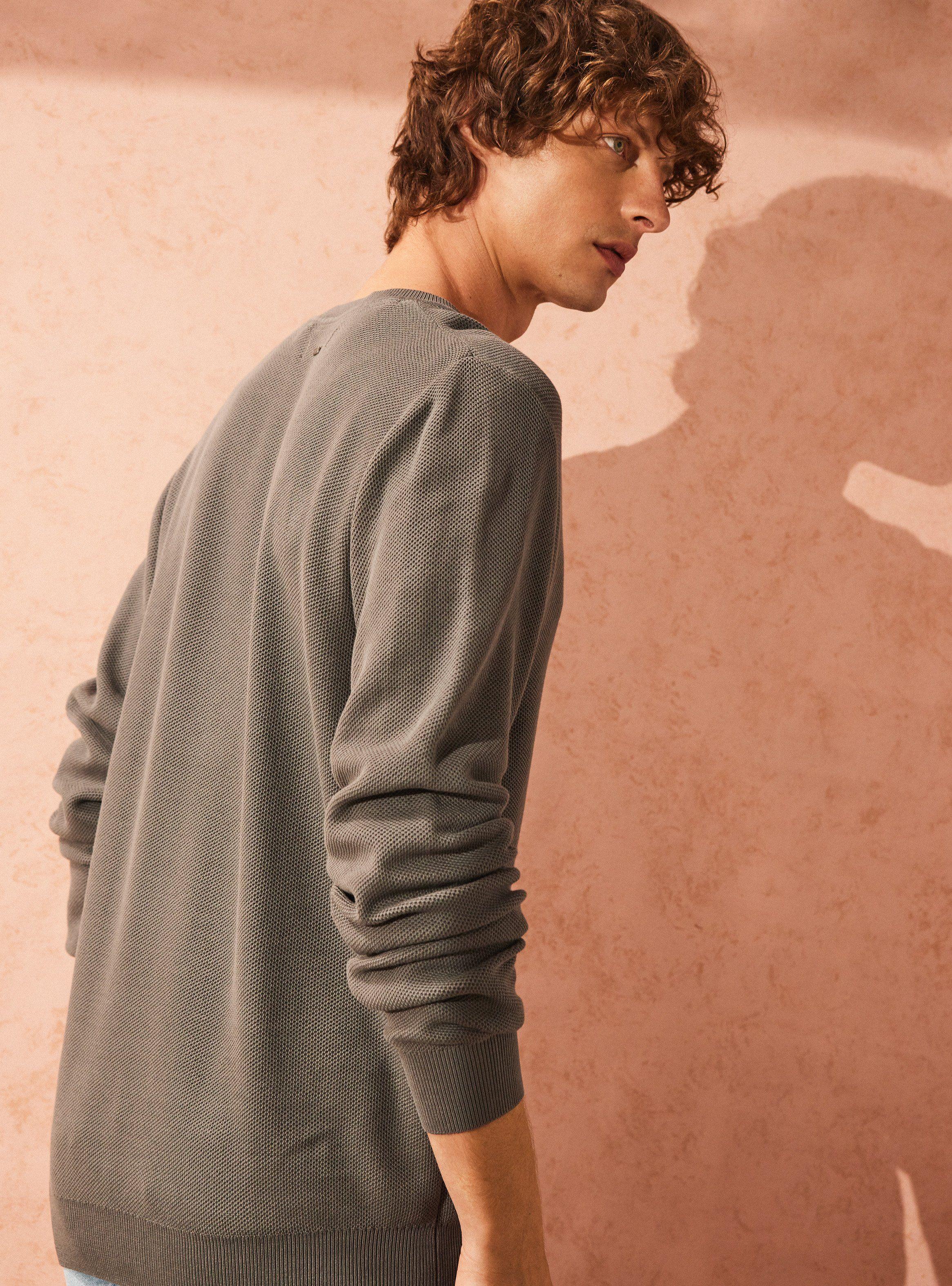 Sweater R-Neck Texturado Manga Larga-3