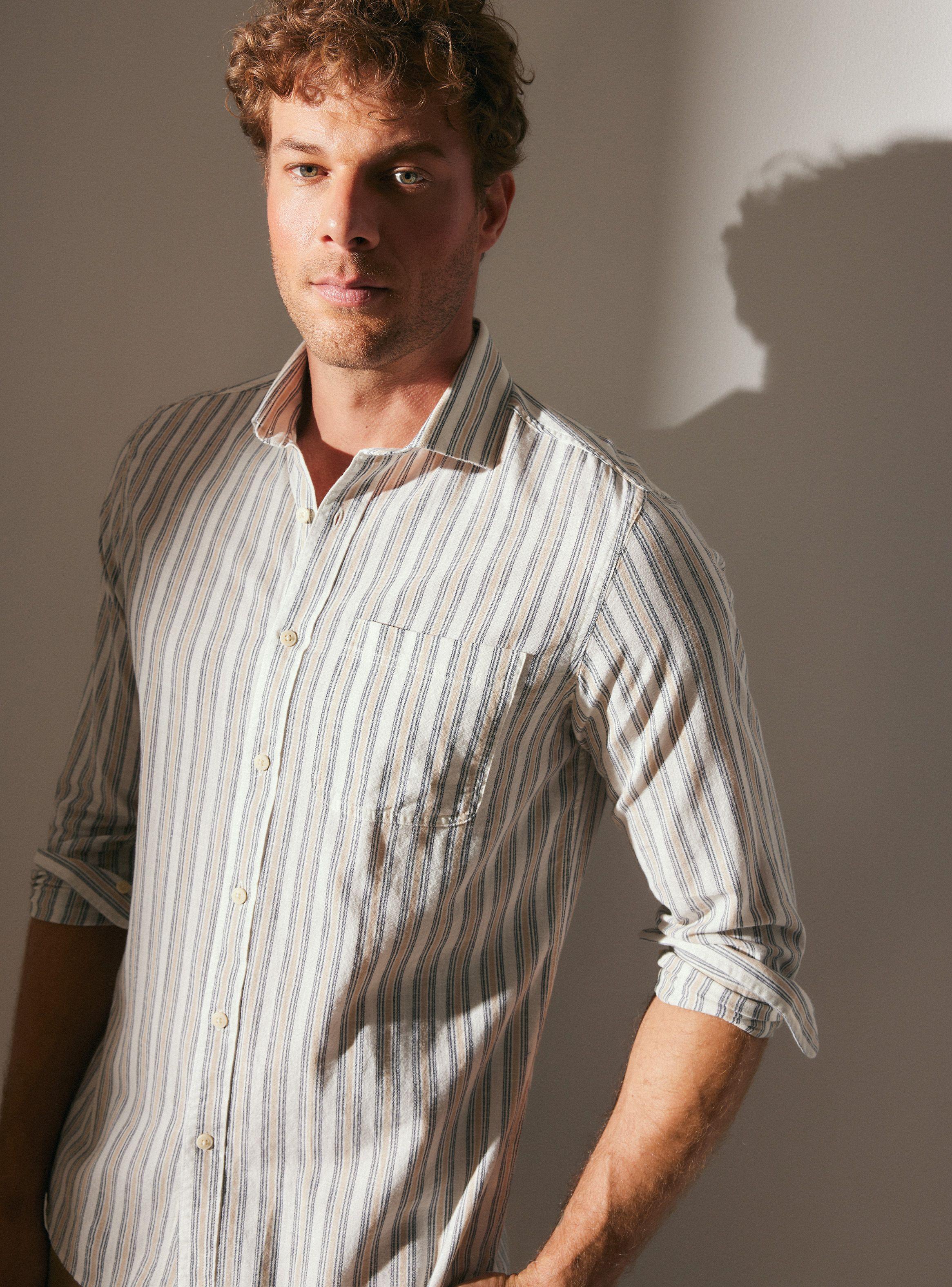 Camisa Texturada Manga Larga Raya-2