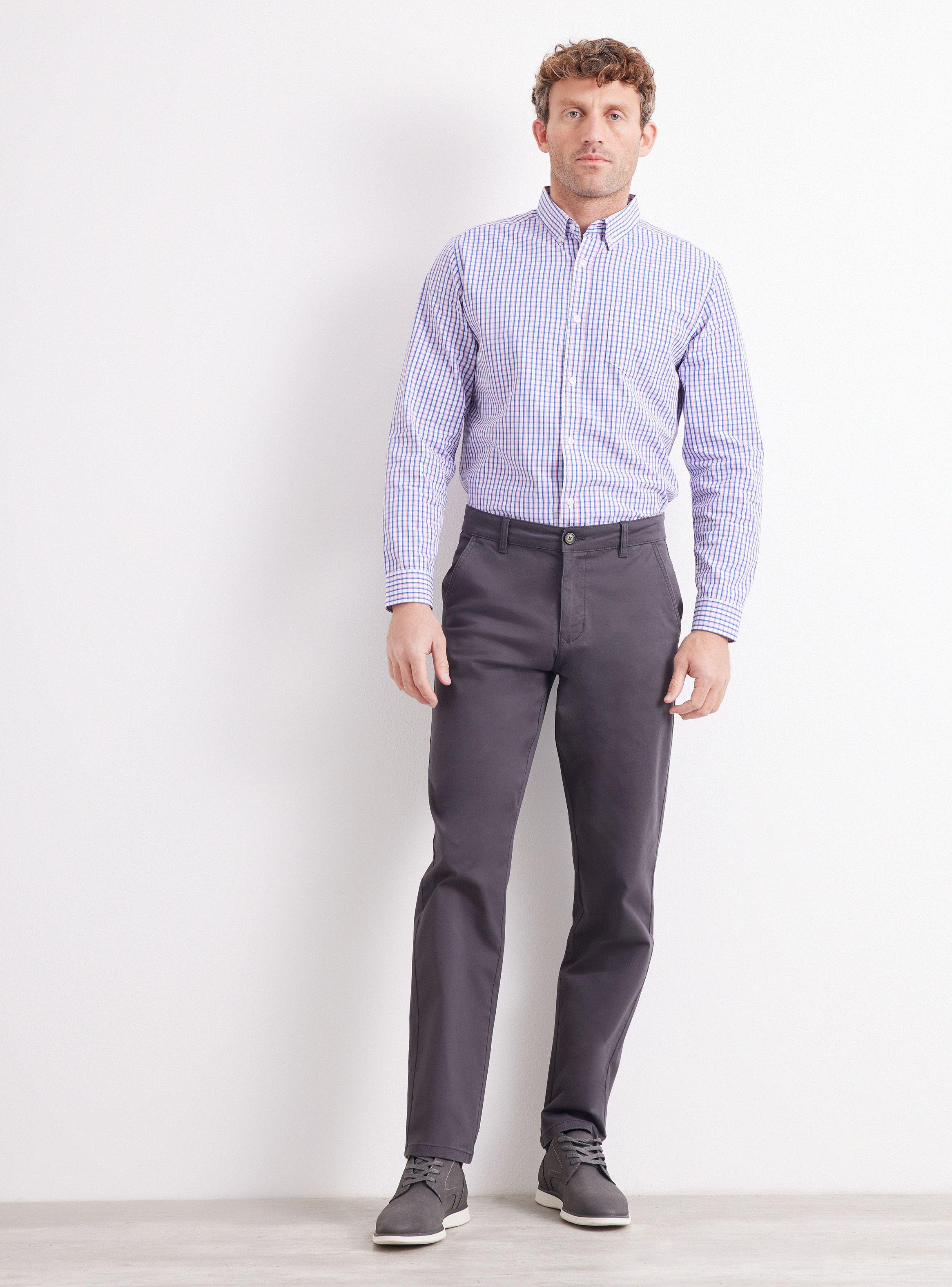 Camisa de Vestir Manga Larga Poplin Cuadros Colores Vivos-4