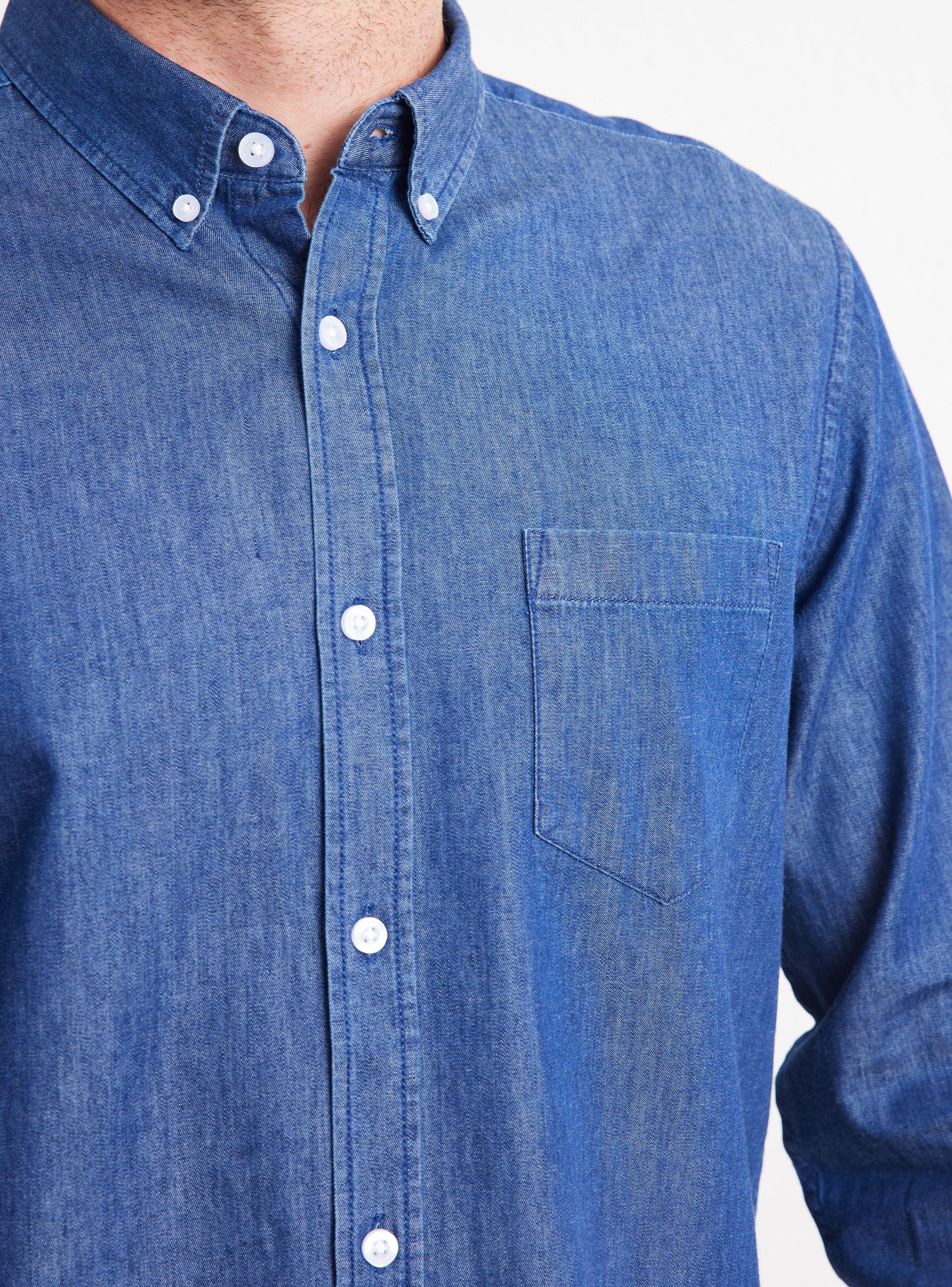 Camisa de Vestir Manga Larga Denim-3