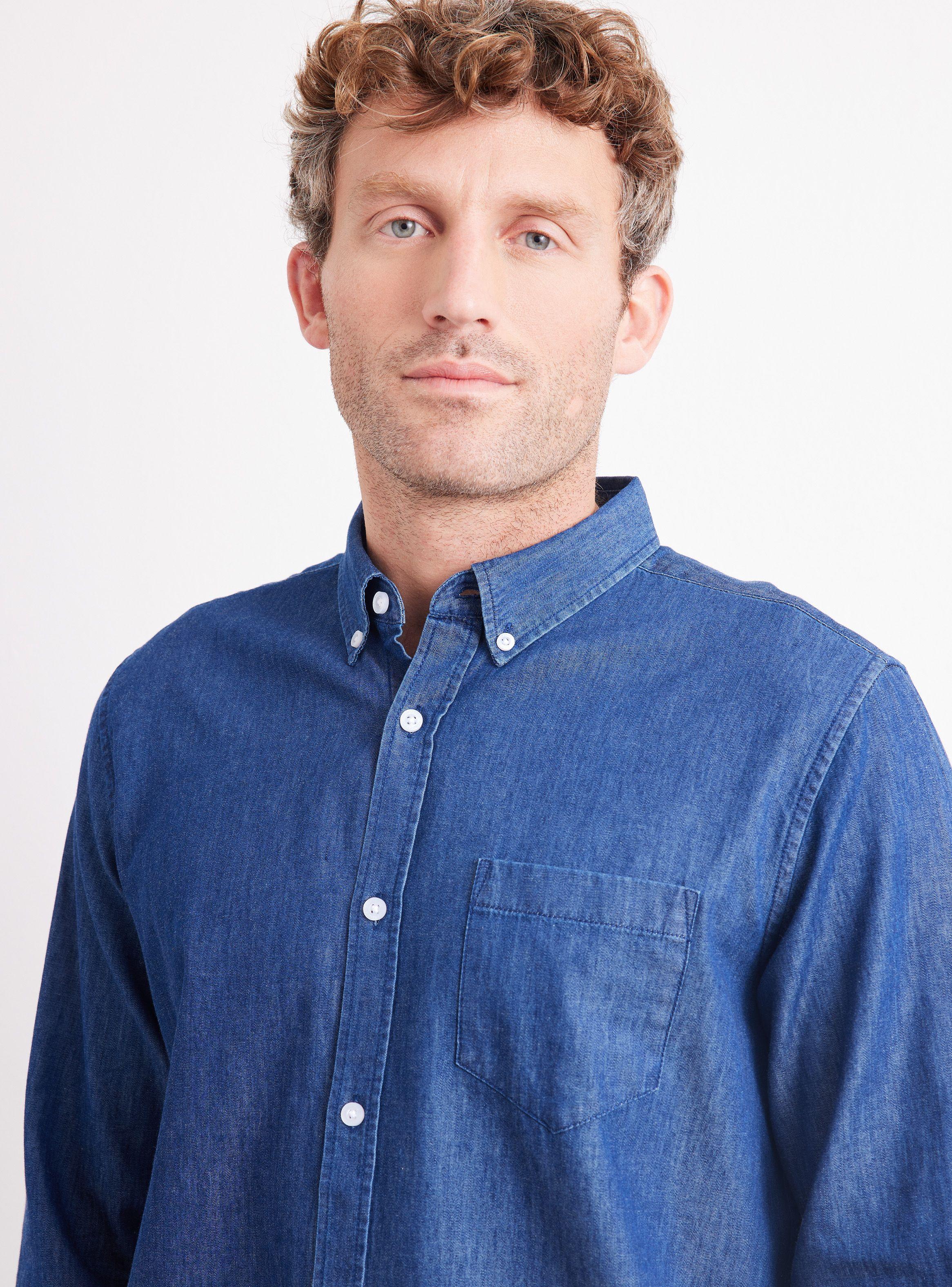 Camisa de Vestir Manga Larga Denim-2