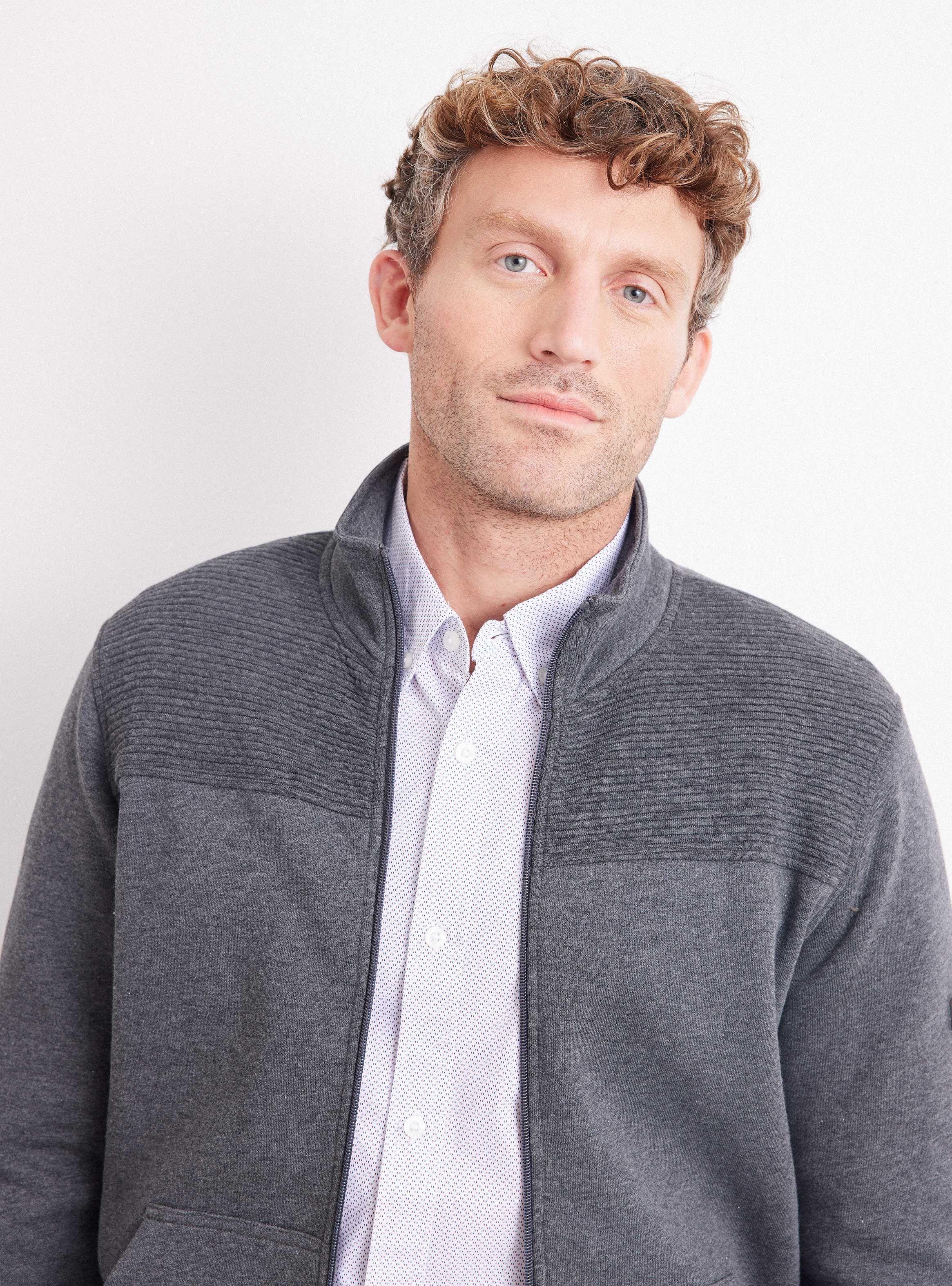 Polerón Full Zipper con Textura-2