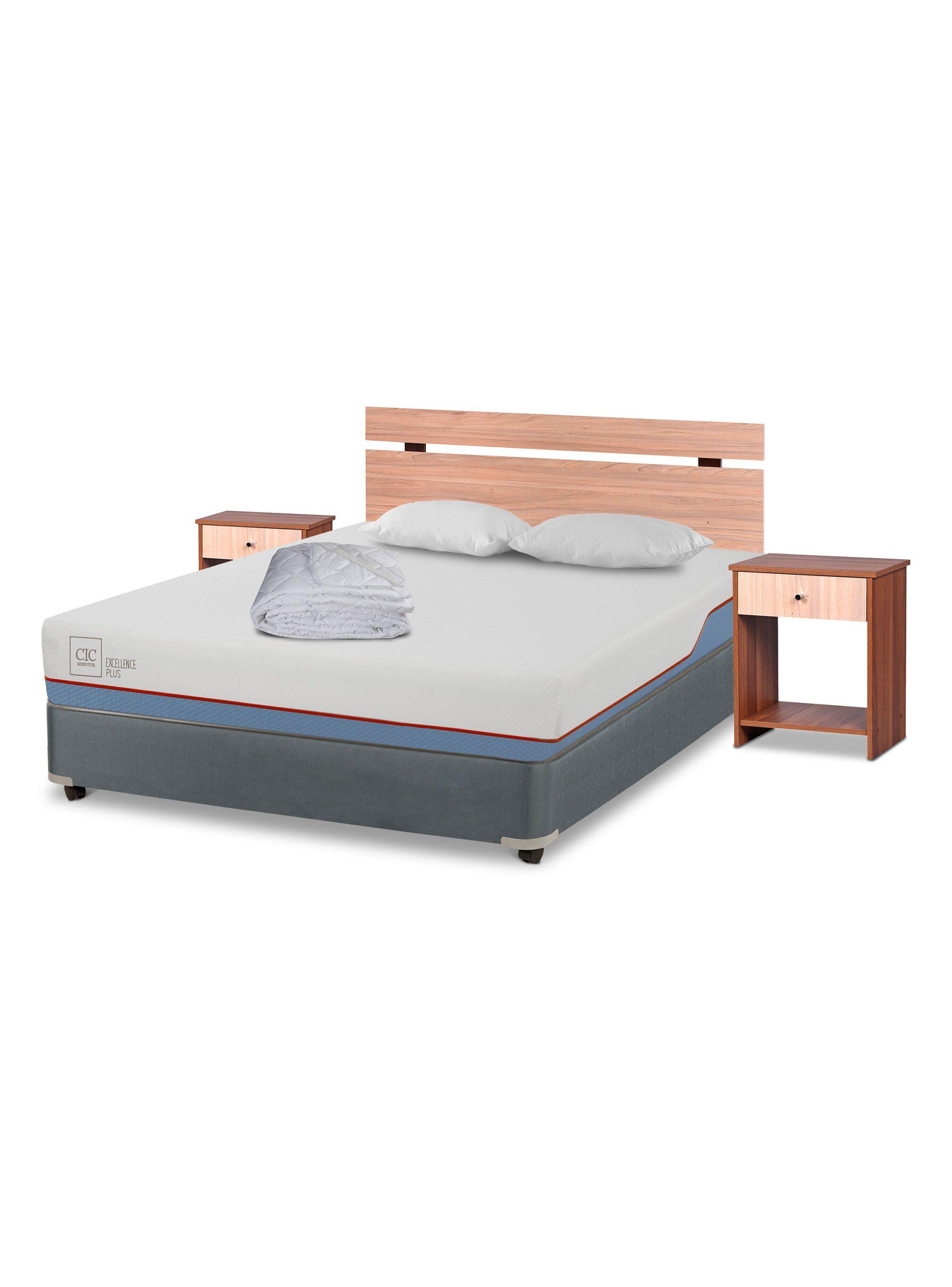 Box Americano Full Excellence + Set Muebles Olmo + Almohada + Plumón-0
