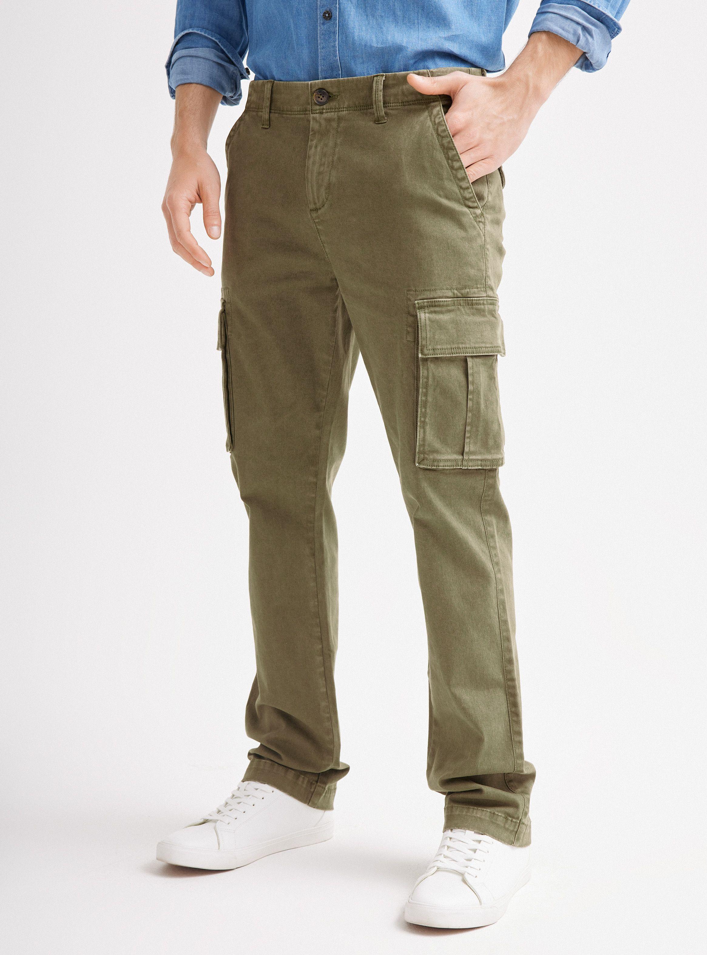 Pantalón Gabardina Cargo Algodón Elastano-0