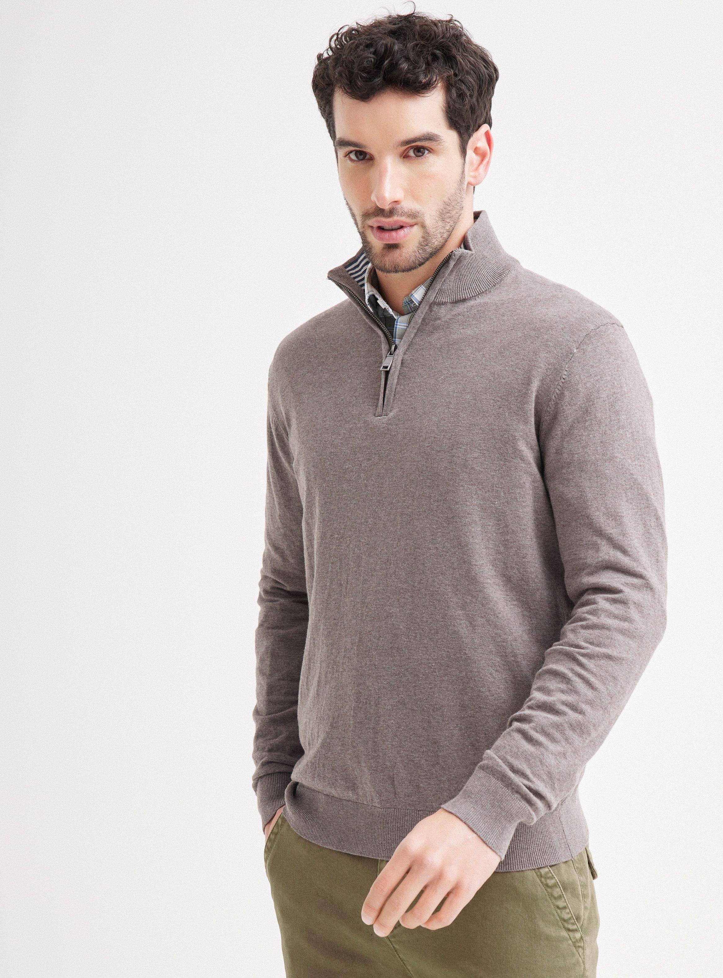 Sweater Diseño Clásico Half Zipper-0