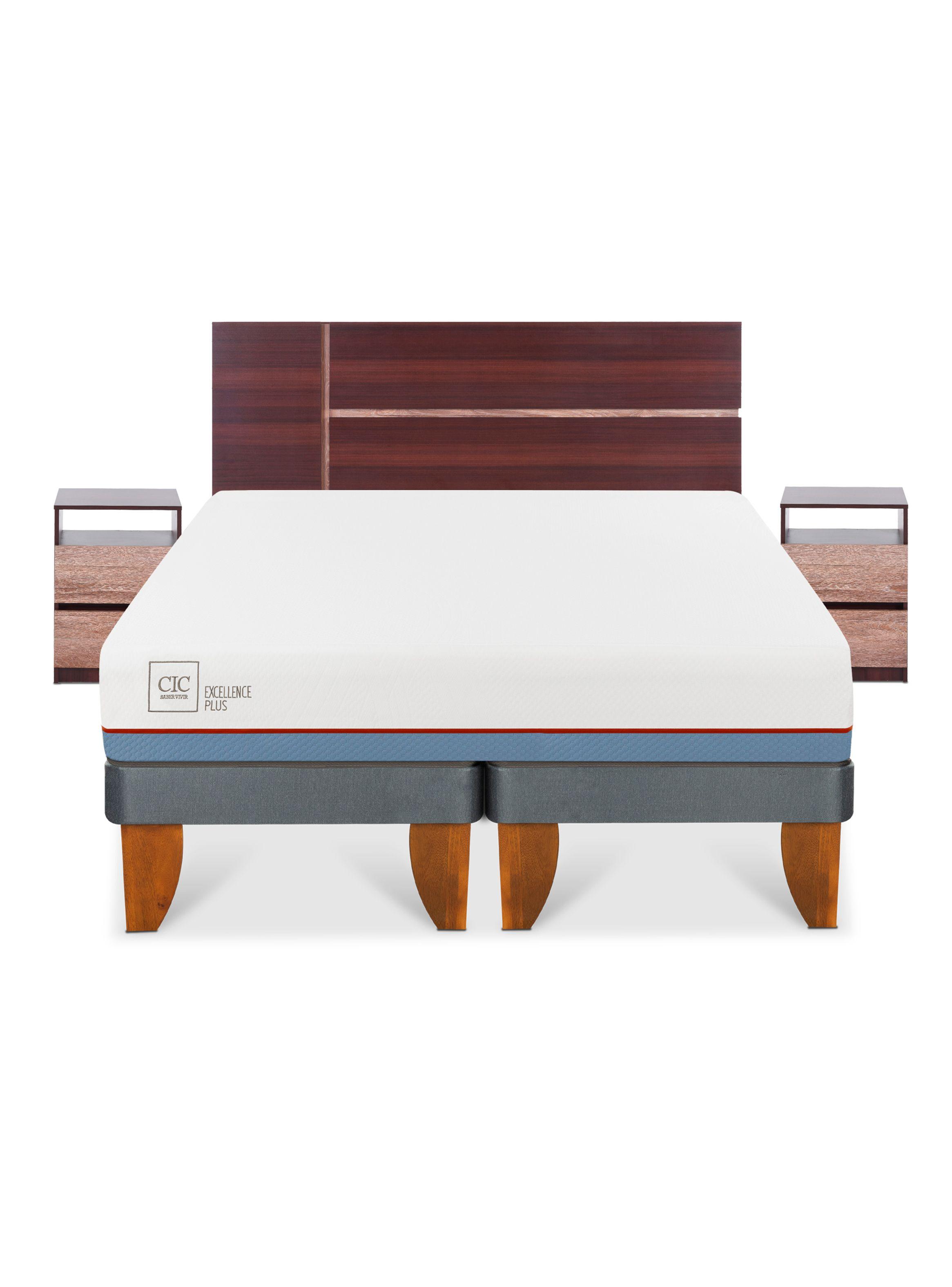 Cama Europea Excellence Plus 2 Plazas Base Dividida + Set Muebles Enio-2