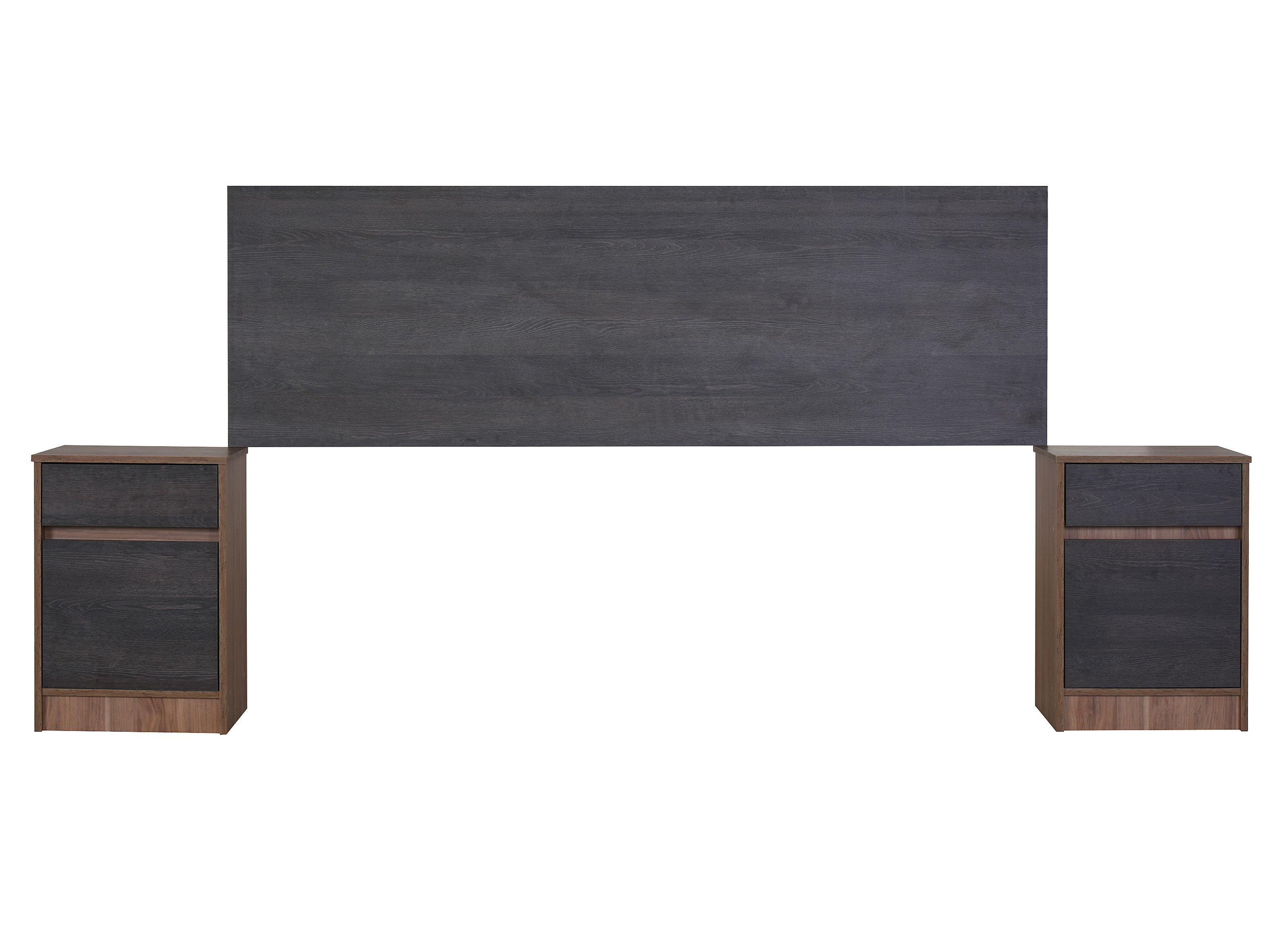 Set Muebles Espresso: Respaldo 2 Plazas + Veladores-0