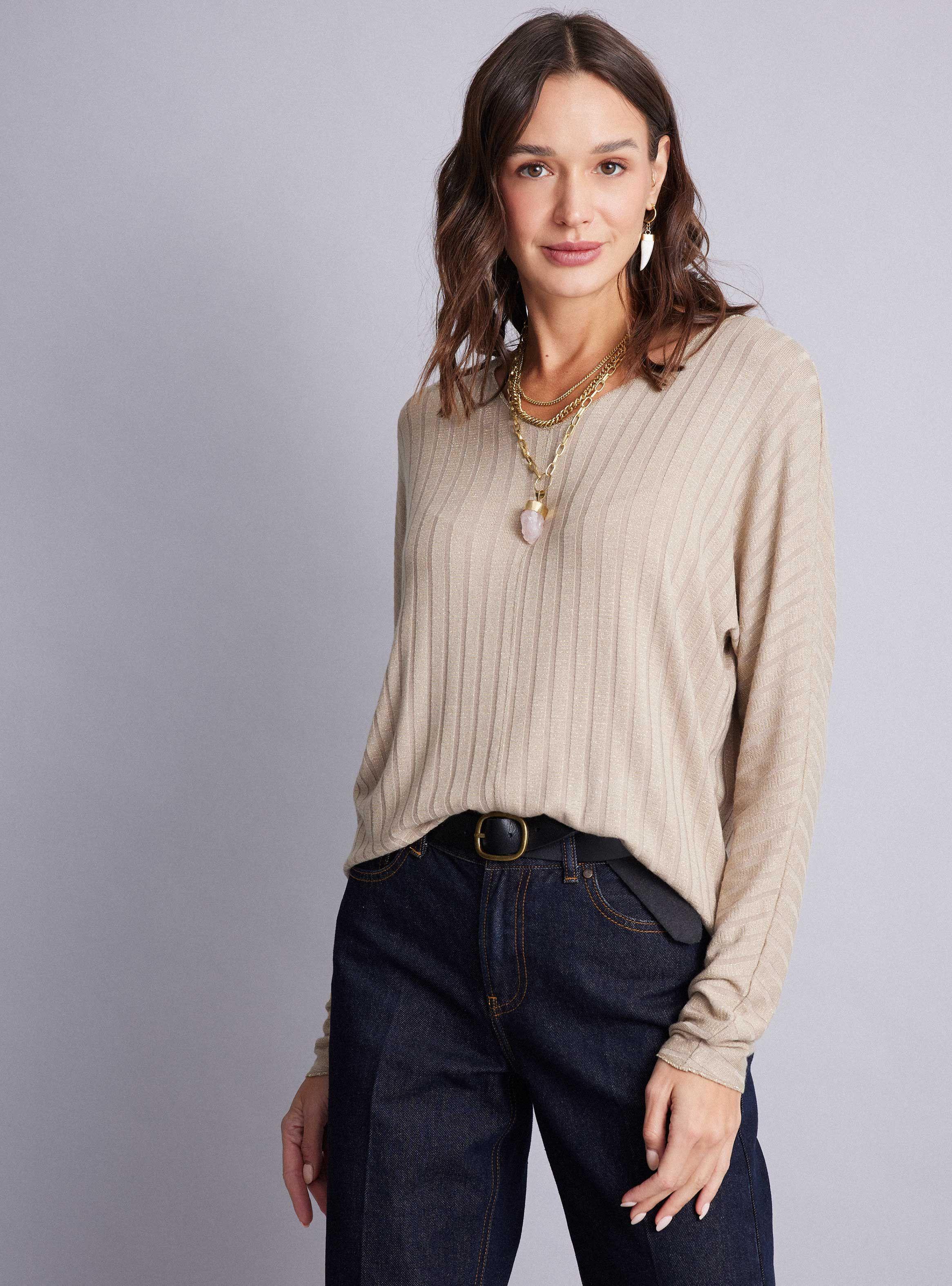 Polera Remallado Cuello  Lurex-0