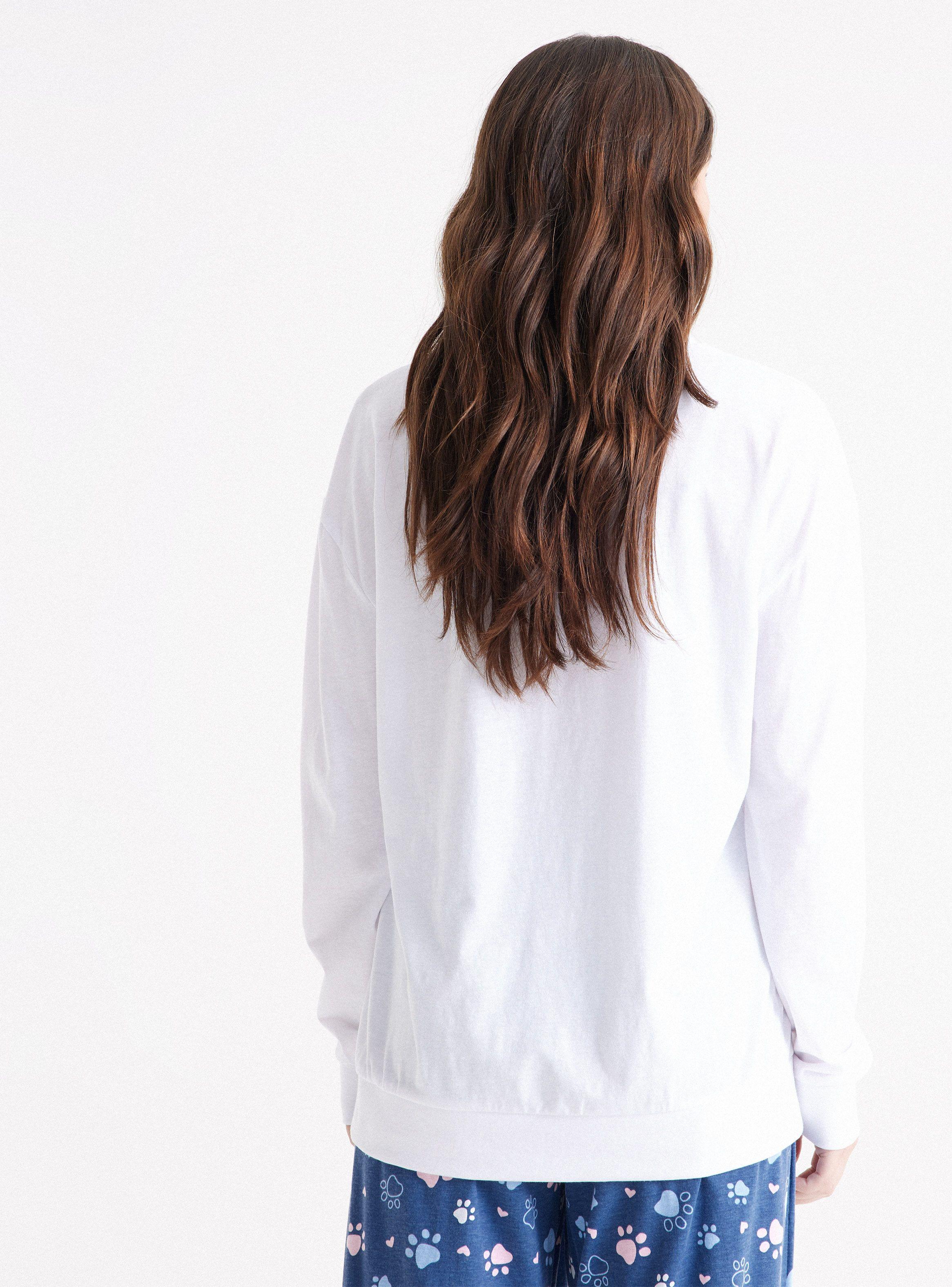 Polera Pijama Estampado con Brillo Tela Jersey-1