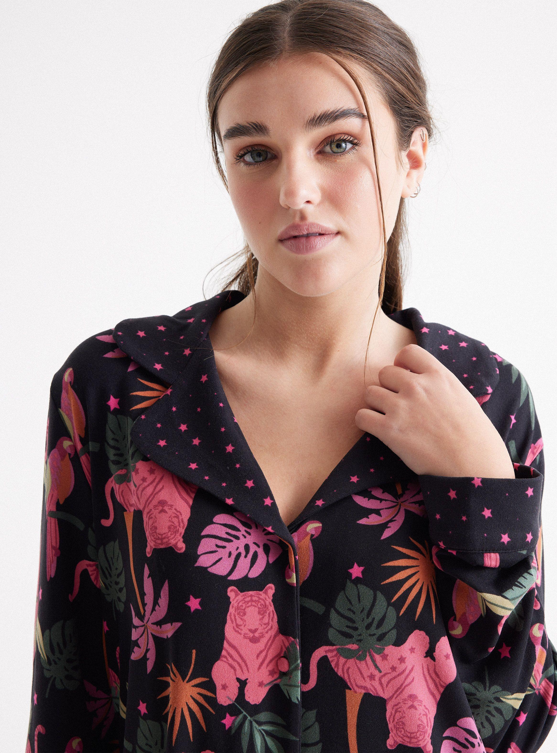 Camisa de Dormir Con Botones Full Print-2