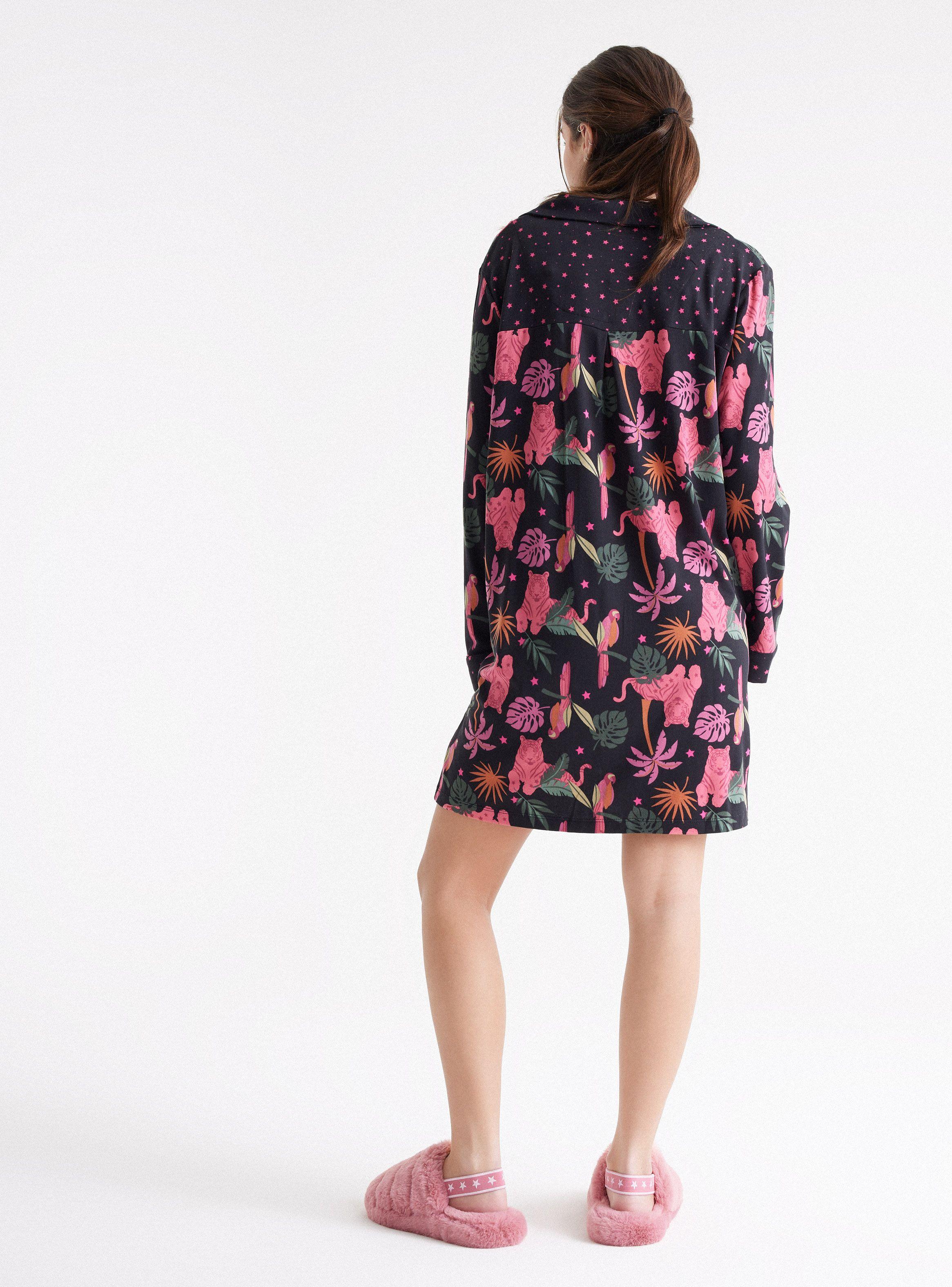 Camisa de Dormir Con Botones Full Print-5