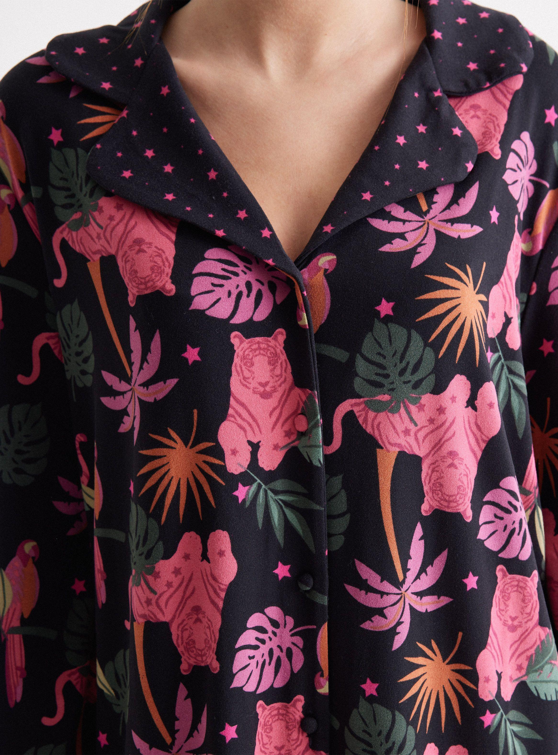 Camisa de Dormir Con Botones Full Print-3