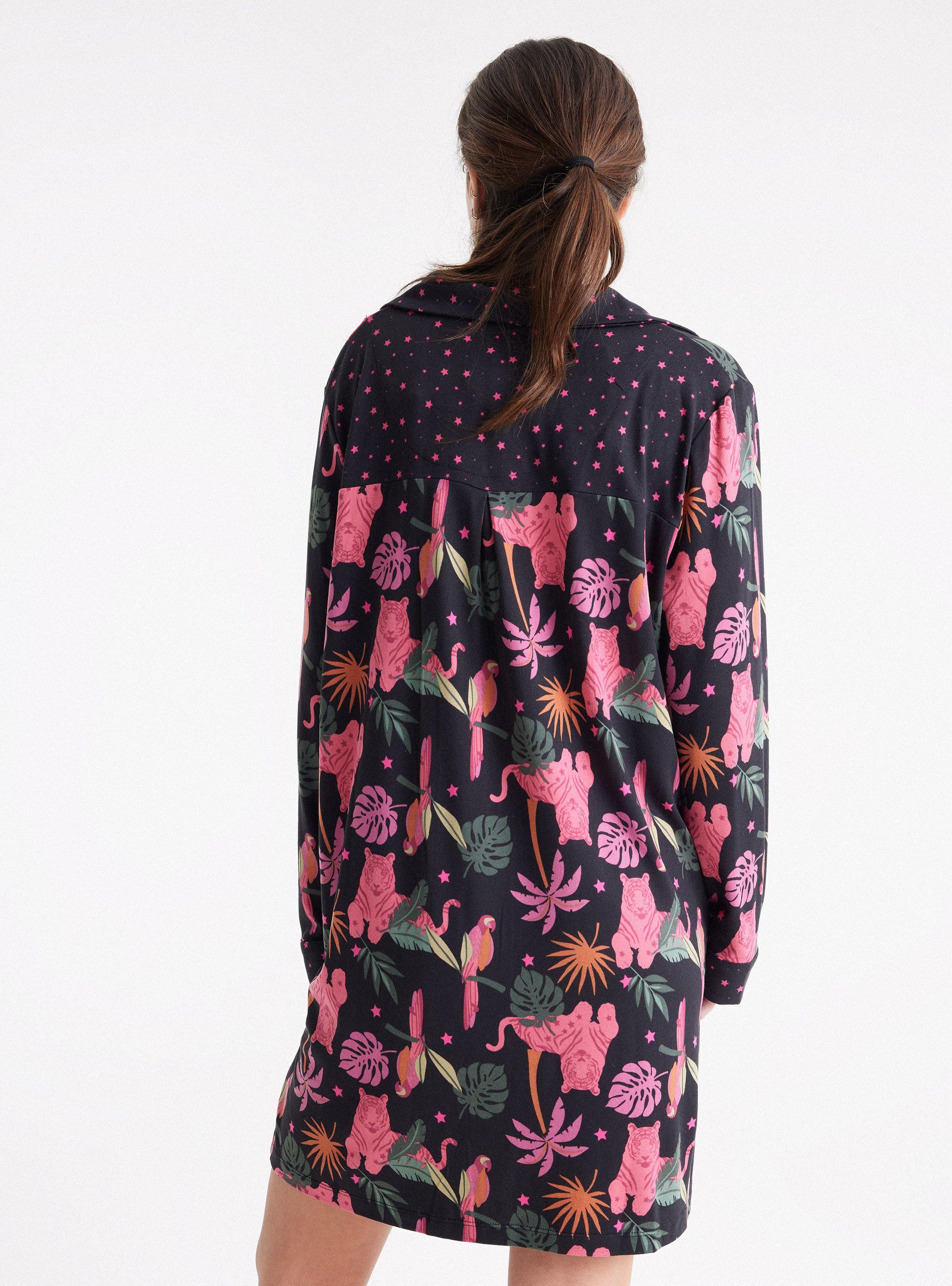 Camisa de Dormir Con Botones Full Print-1