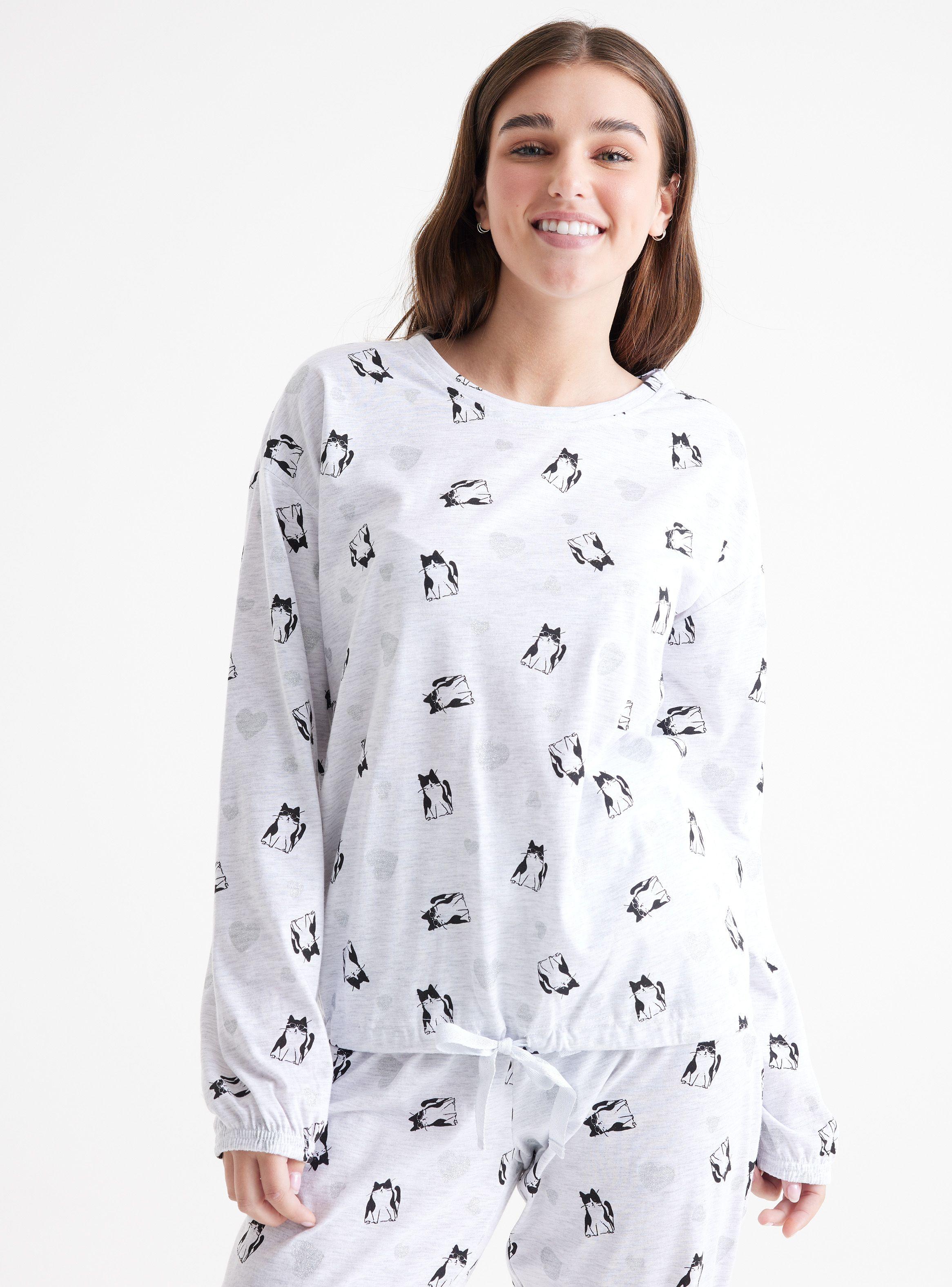 Pijama Largo Fulll Print Detalle con Brillos-0