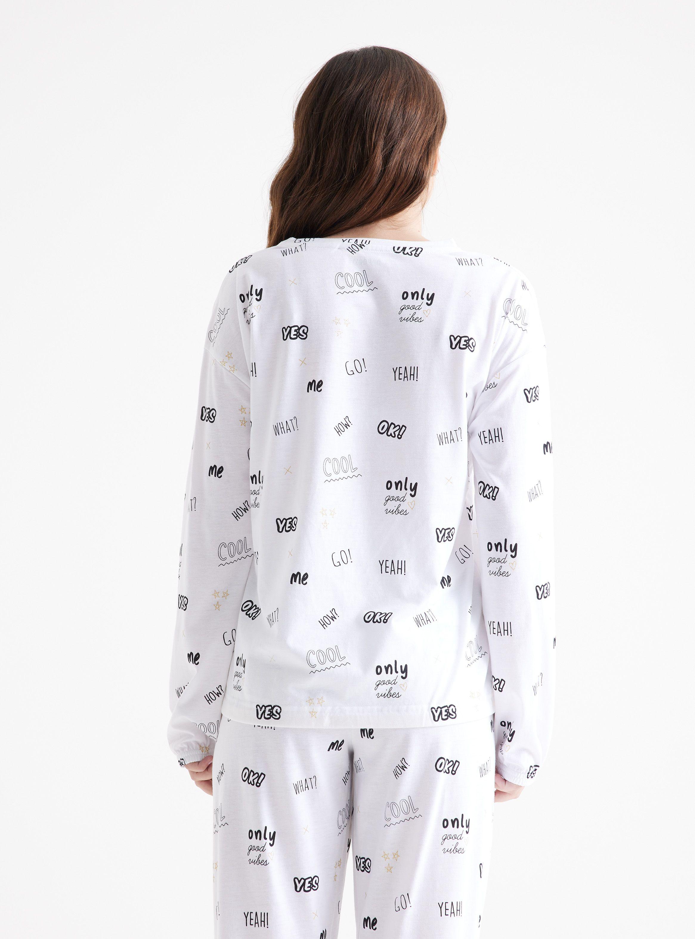 Pijama Largo Fulll Print Detalle con Brillos-1