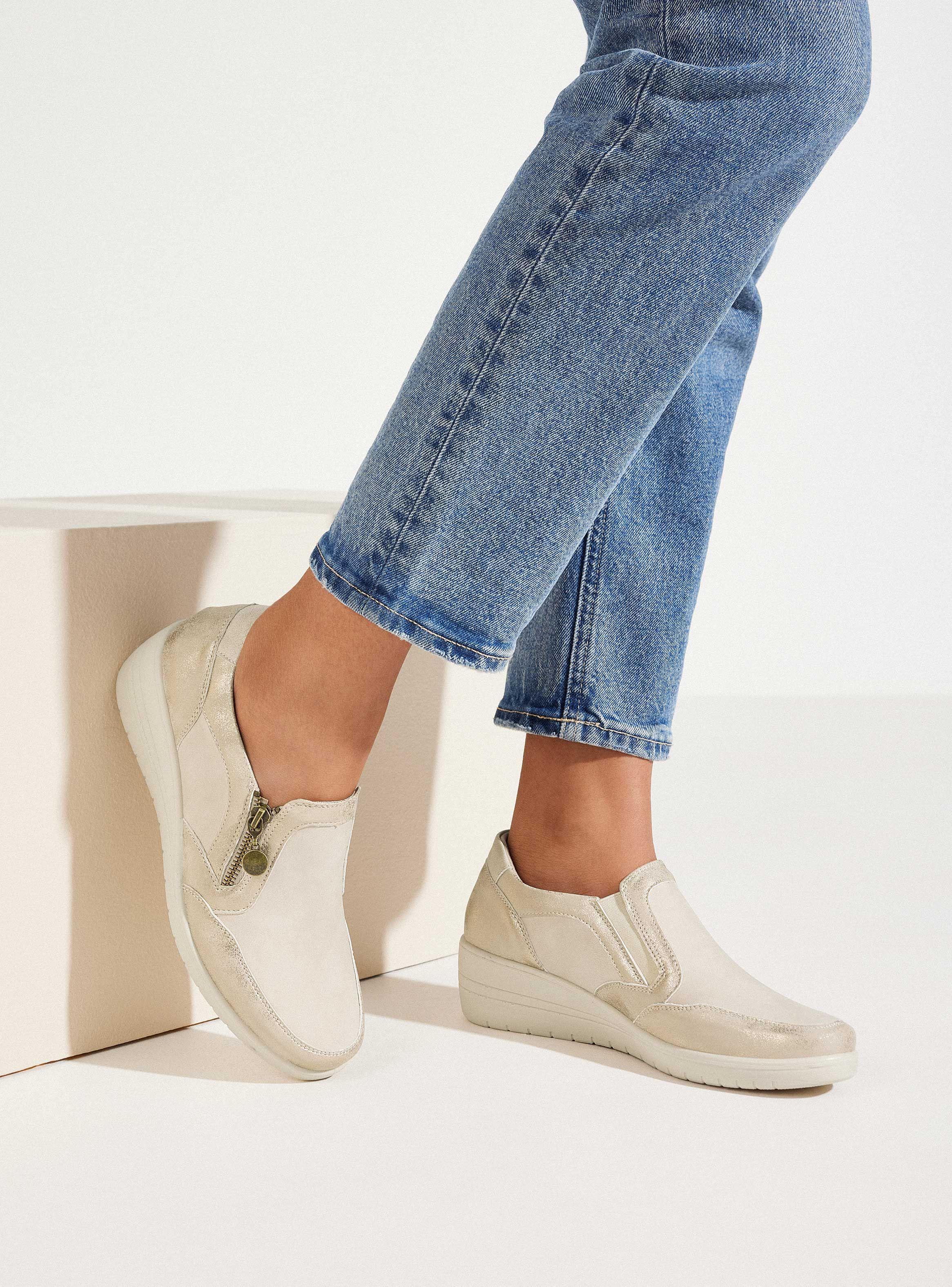 Zapato Casual Taco Cuña y Textura Mujer-0