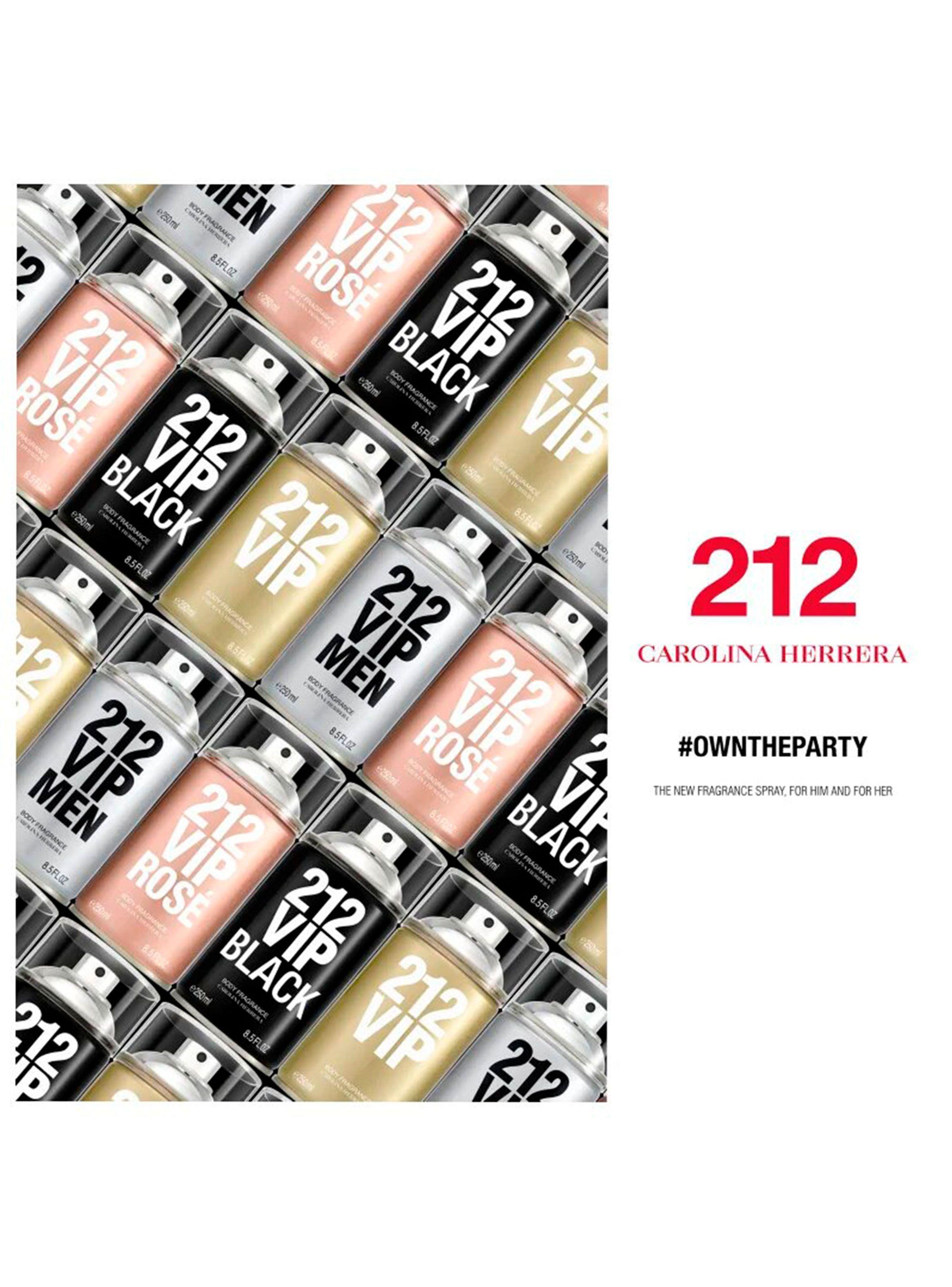 Spray Carolina Herrera 212 Vip Hombre Black Body Spray 250 ml-3