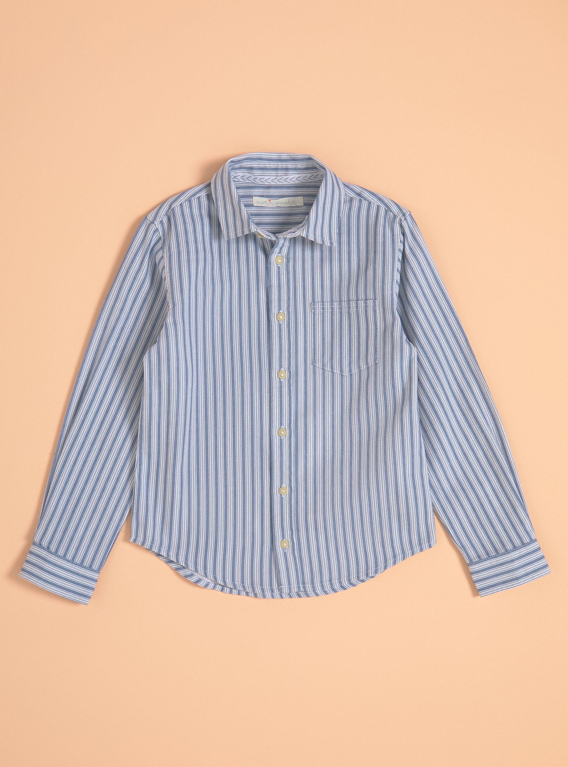 Camisa Stripe Manga Larga-0