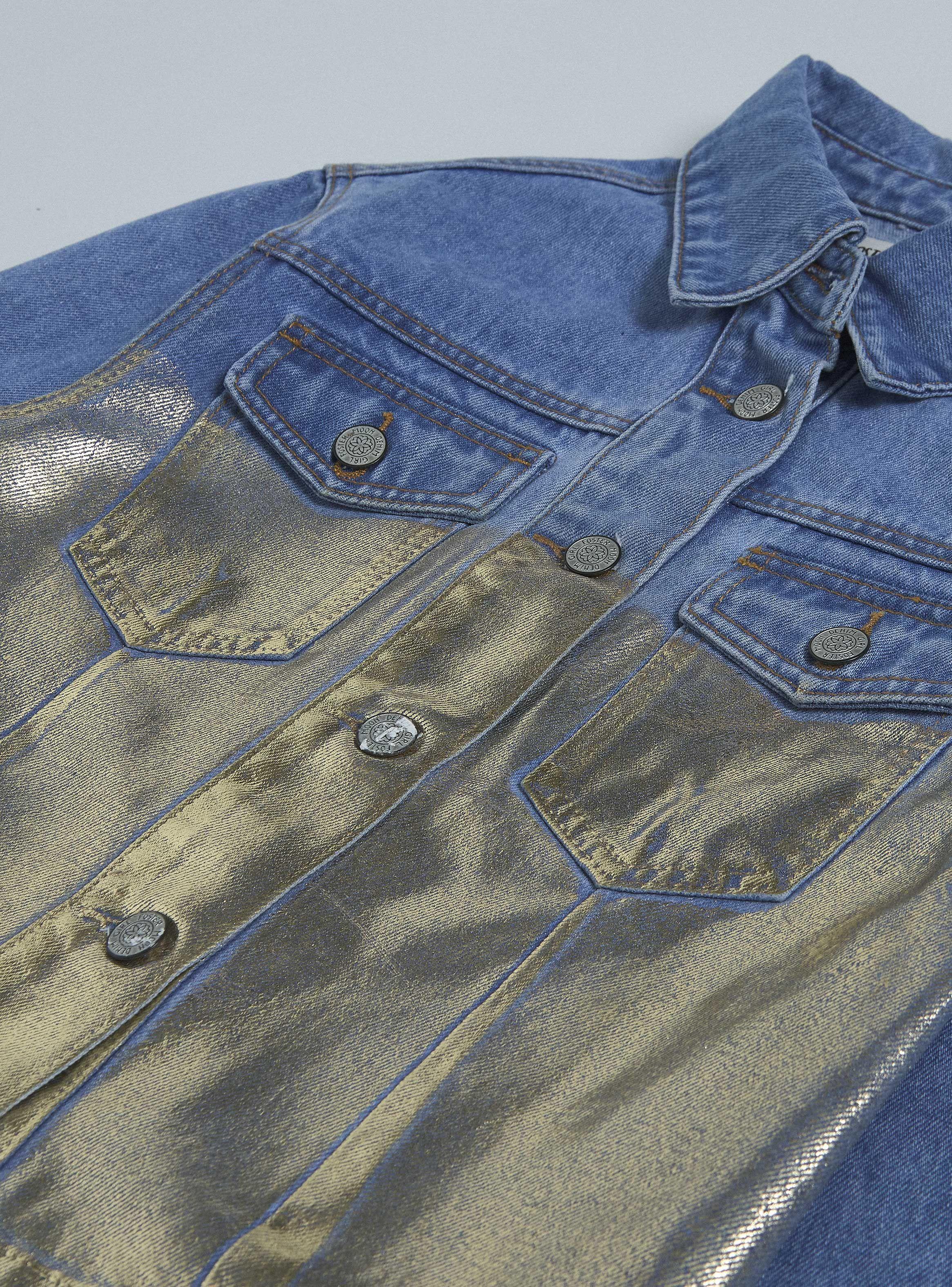 Chaqueta Denim Folia Dorado-4