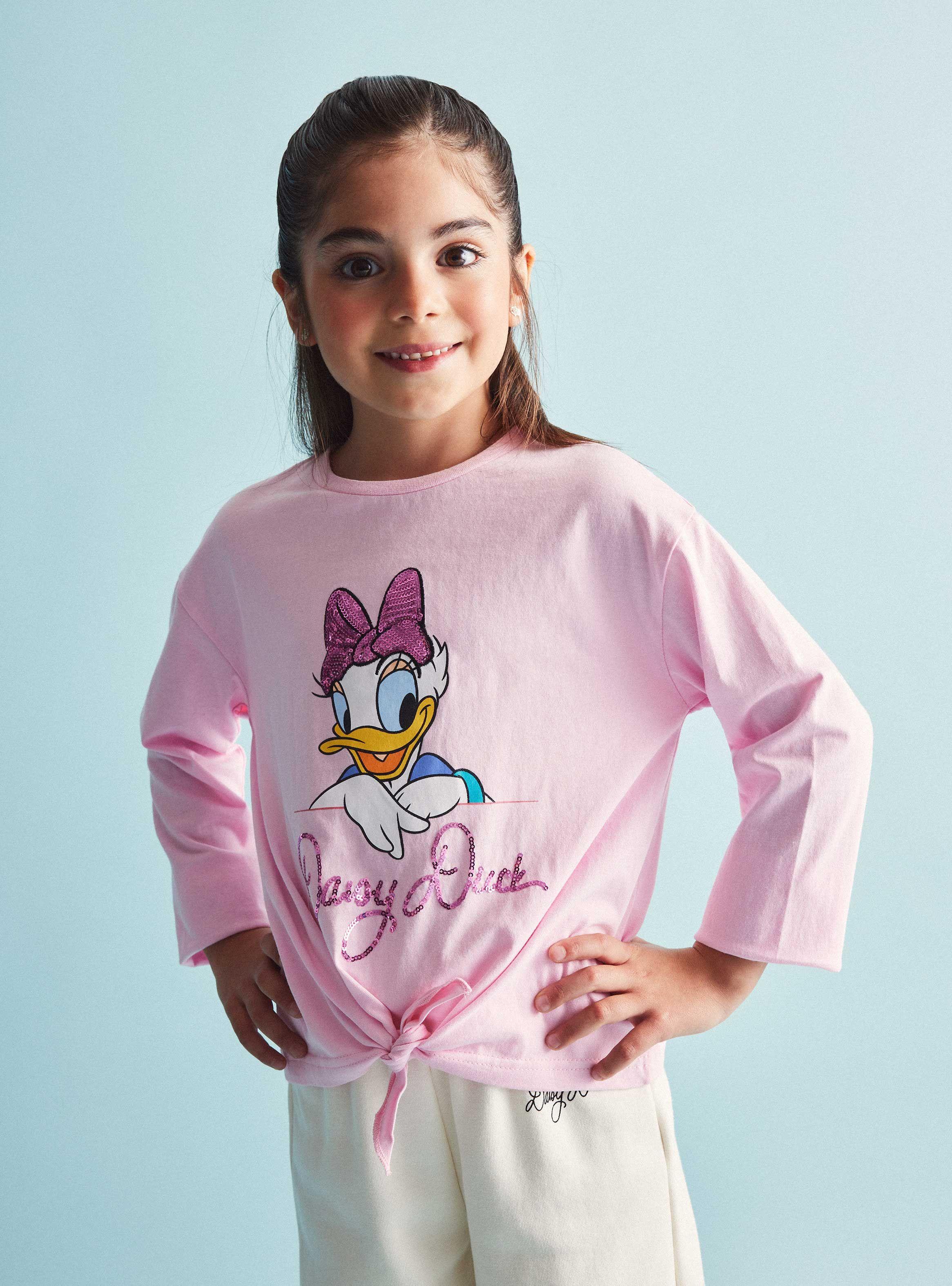 Polera Niña con Aplicaciónes Y Nudo Minnie & Daisy Disney-0