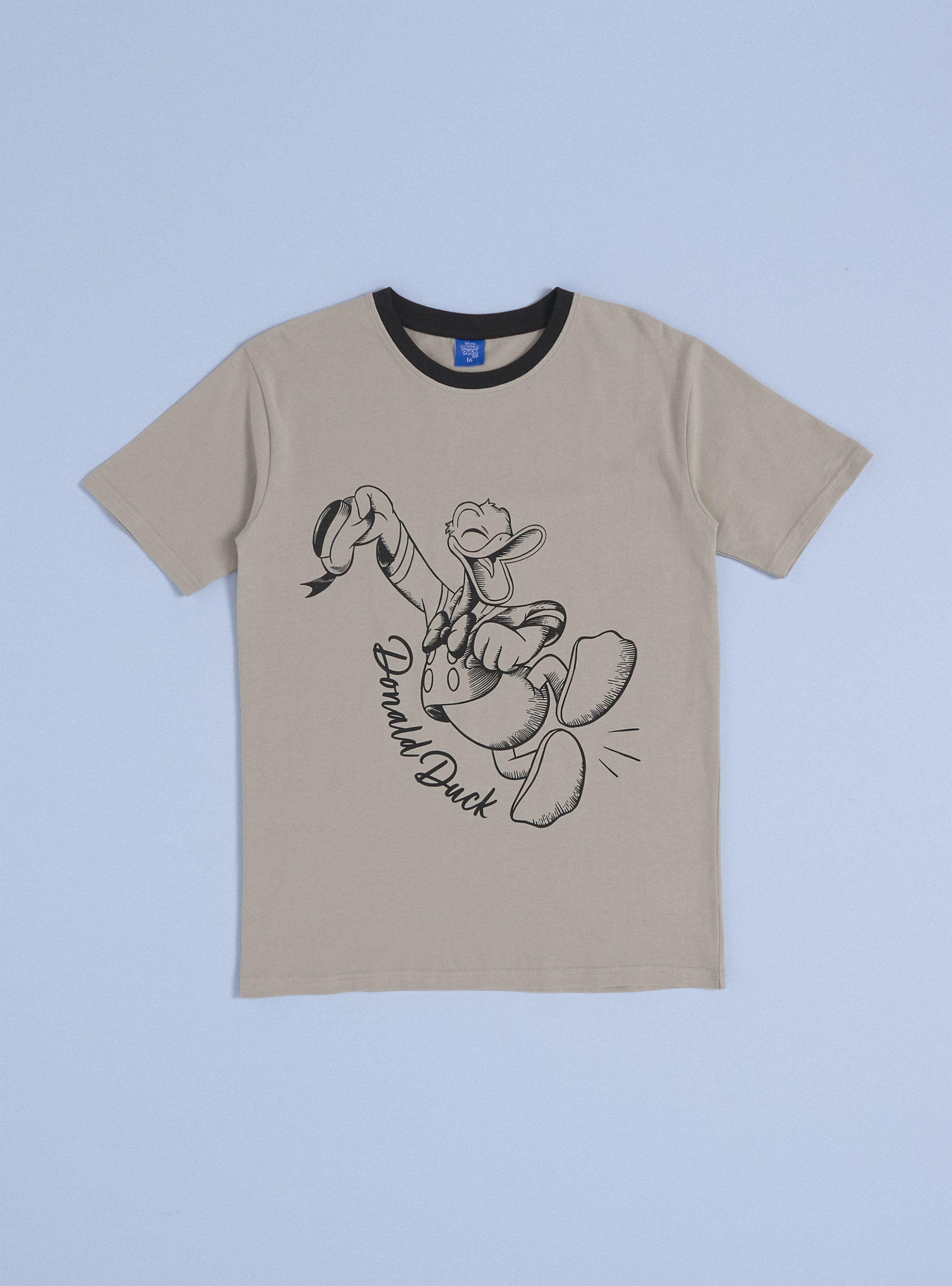 Polera Manga Corta Beige Estampado Donald Duck Disney-2