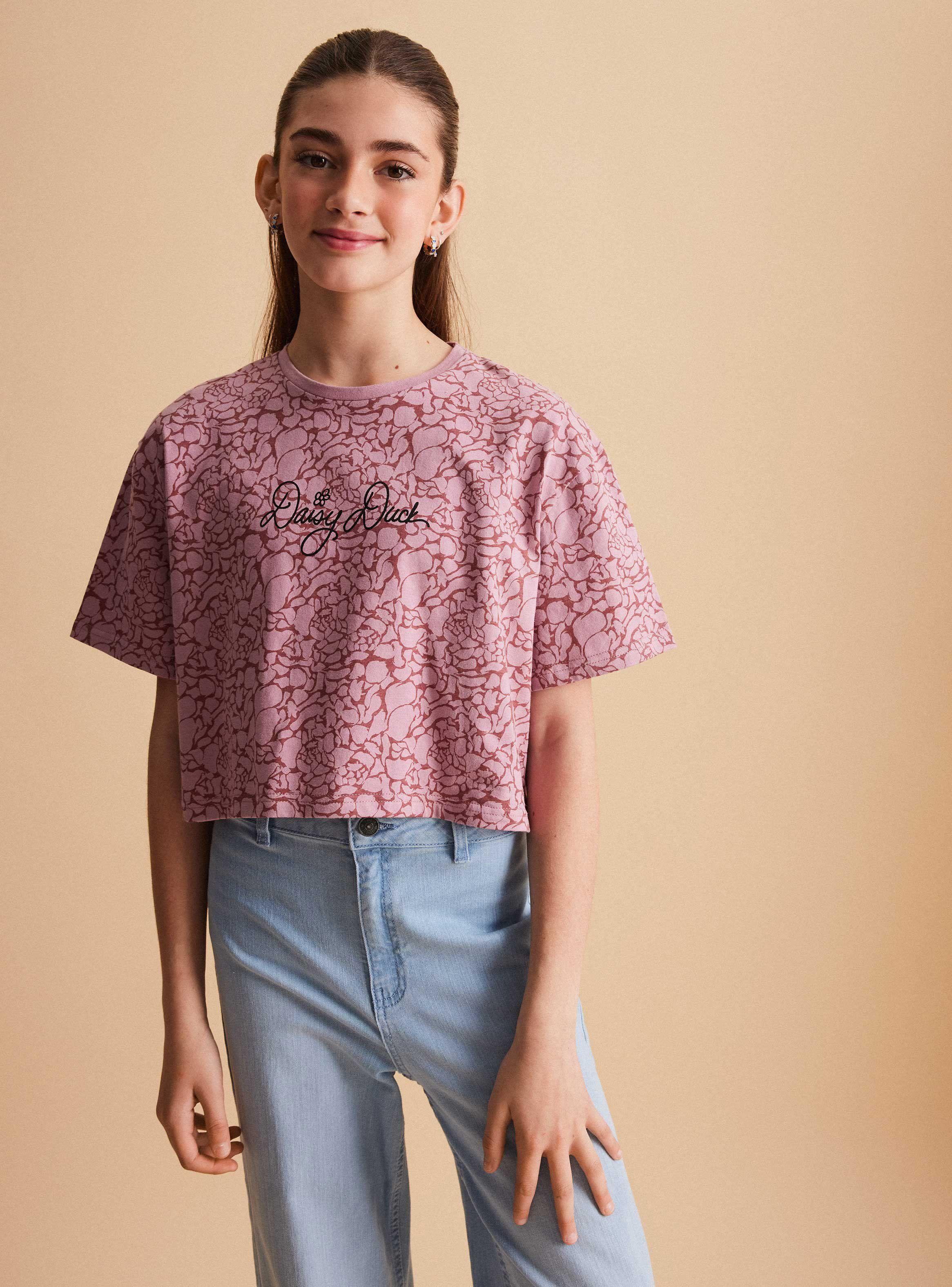 Polera Manga Corta Estampado Daisy Disney-0
