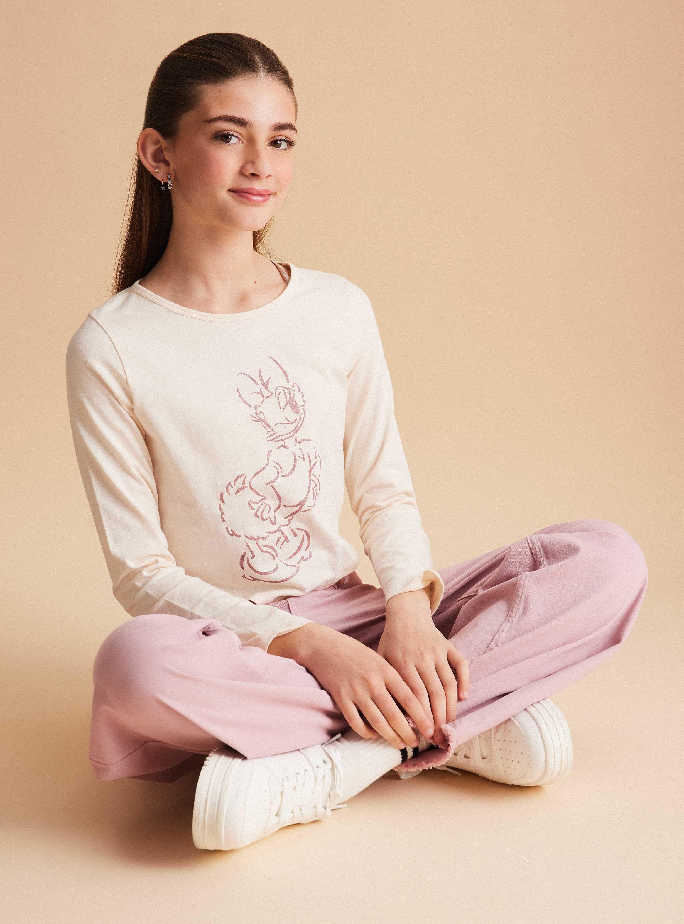 Polera Manga Larga con Glitter  Daisy & Donald Disney-0