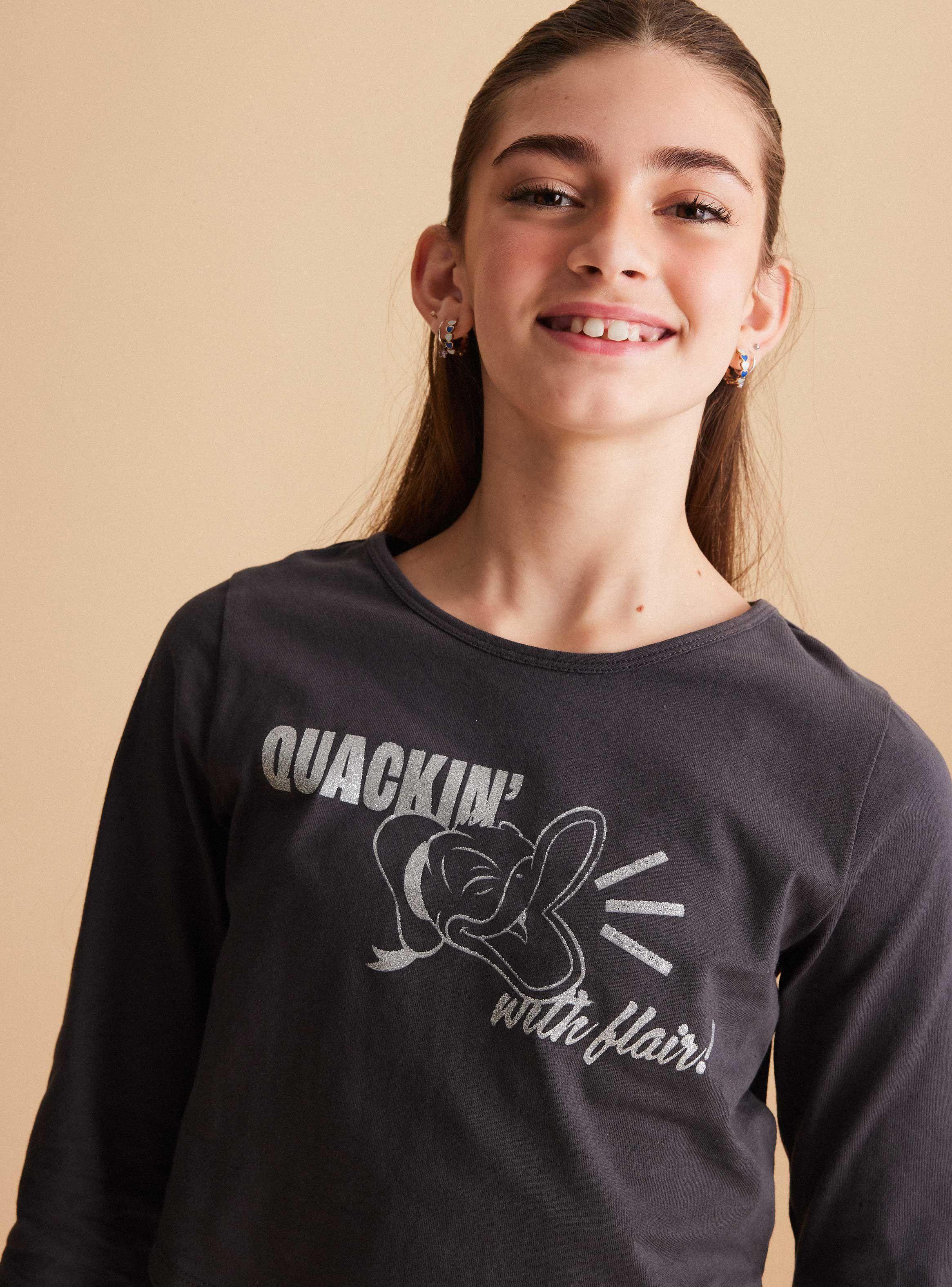 Polera Manga Larga con Glitter  Daisy & Donald Disney-1