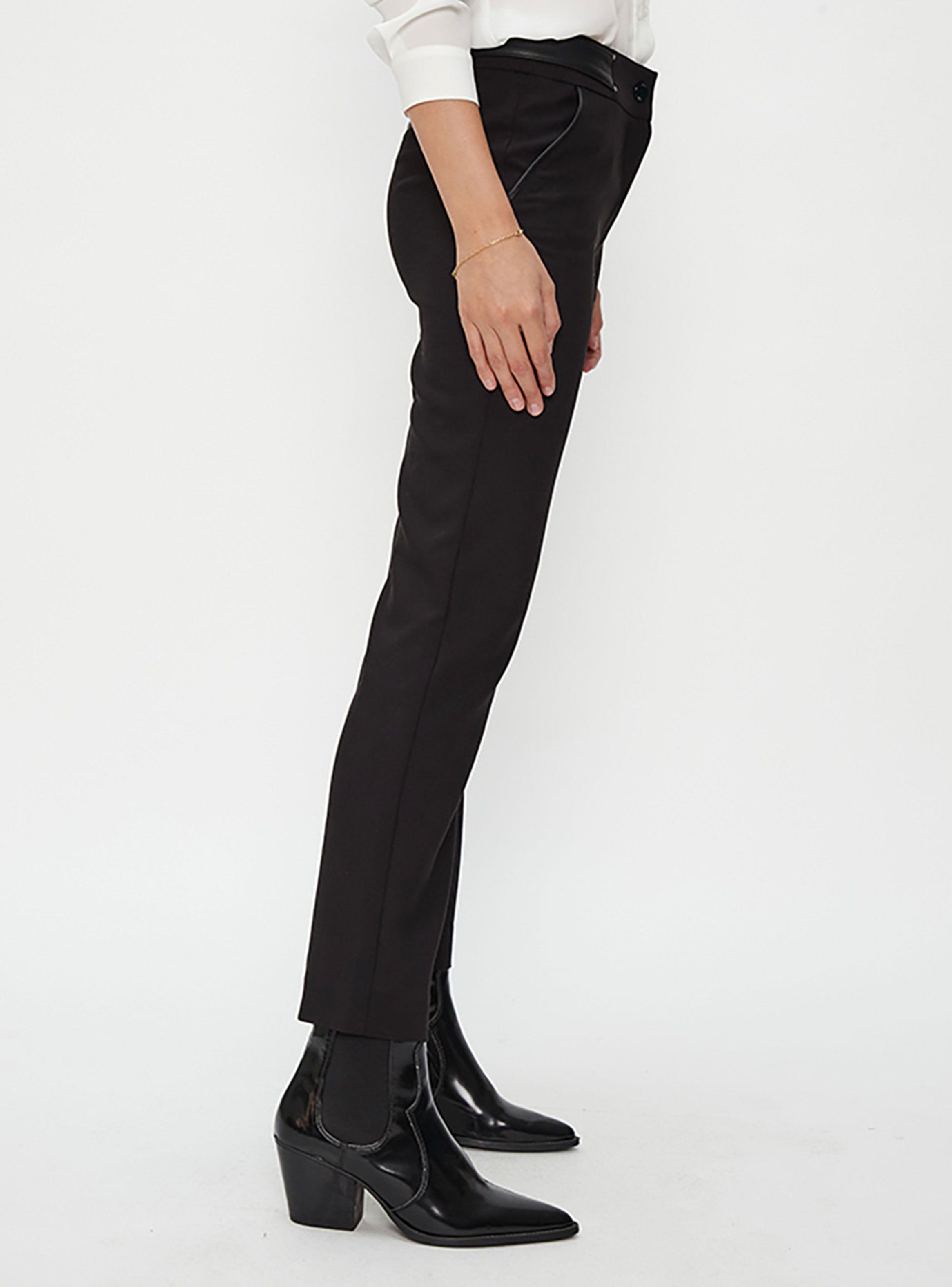 Pantalón Recto Liso Con Decoración Pu-1