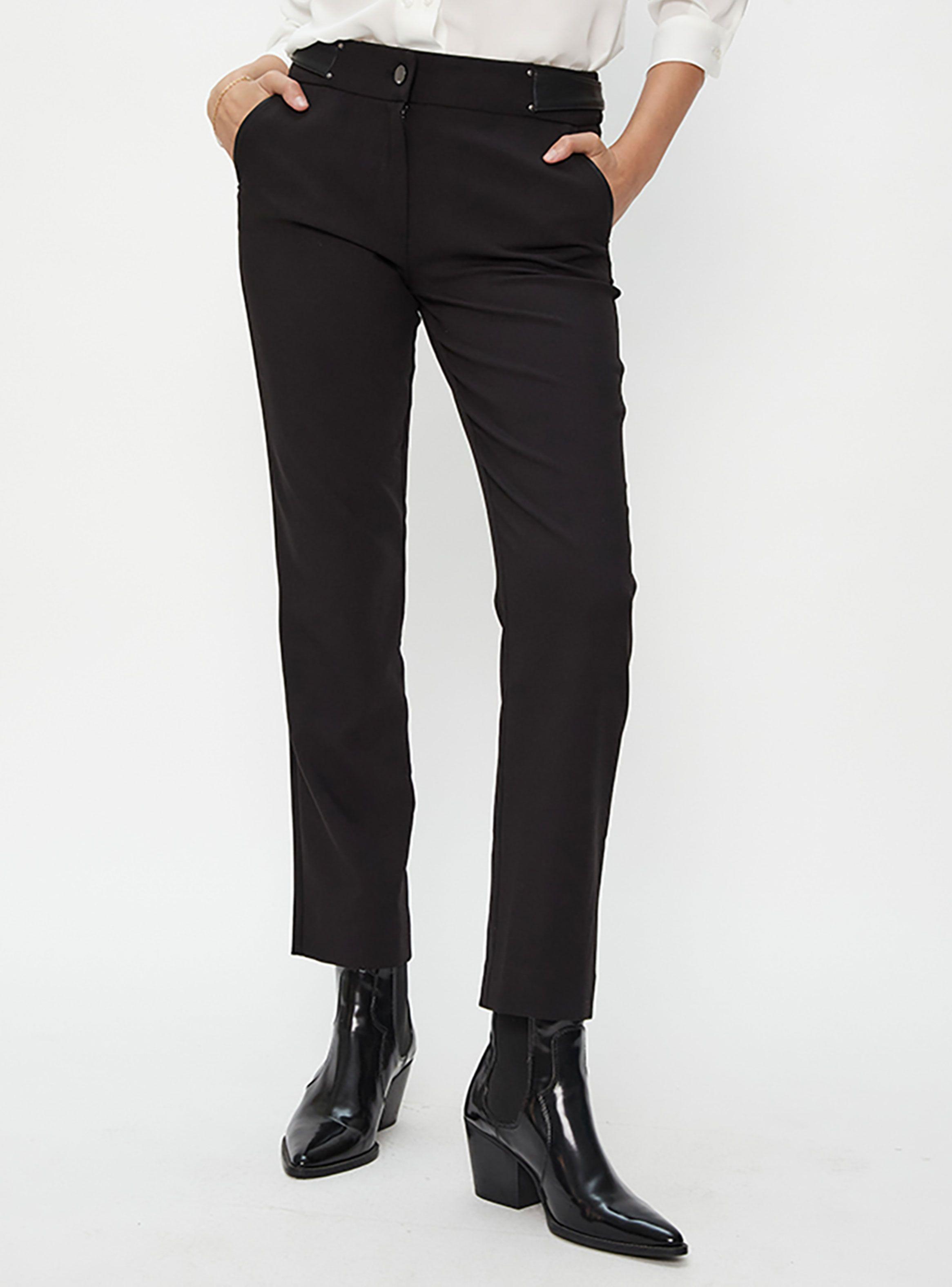 Pantalón Recto Liso Con Decoración Pu-0