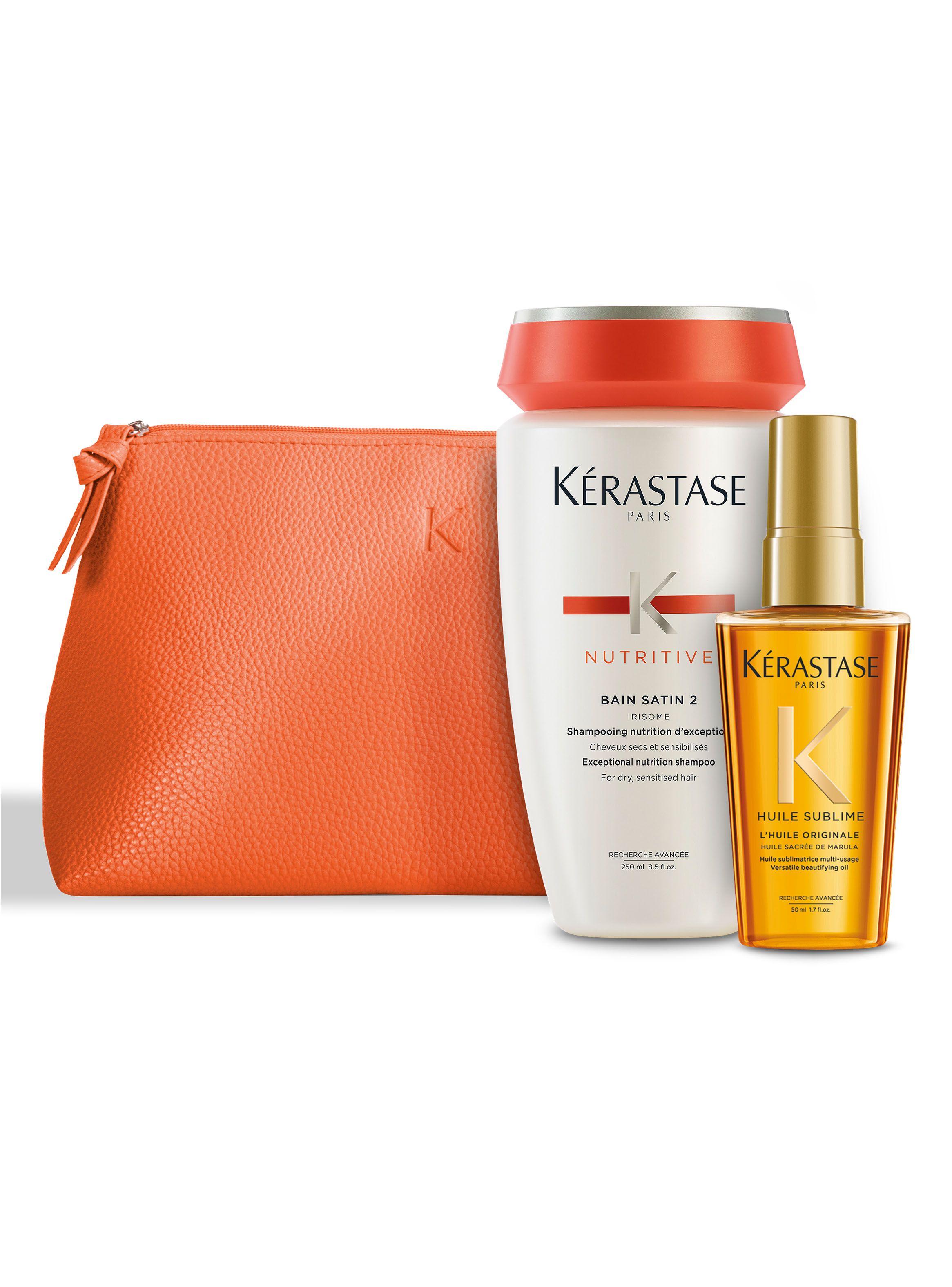 Set Hidratación Cabello Fino Bain Satin 1 250 ml Nutritive + Aceite L'Huile Originale 50 ml Elixir Ultime-0