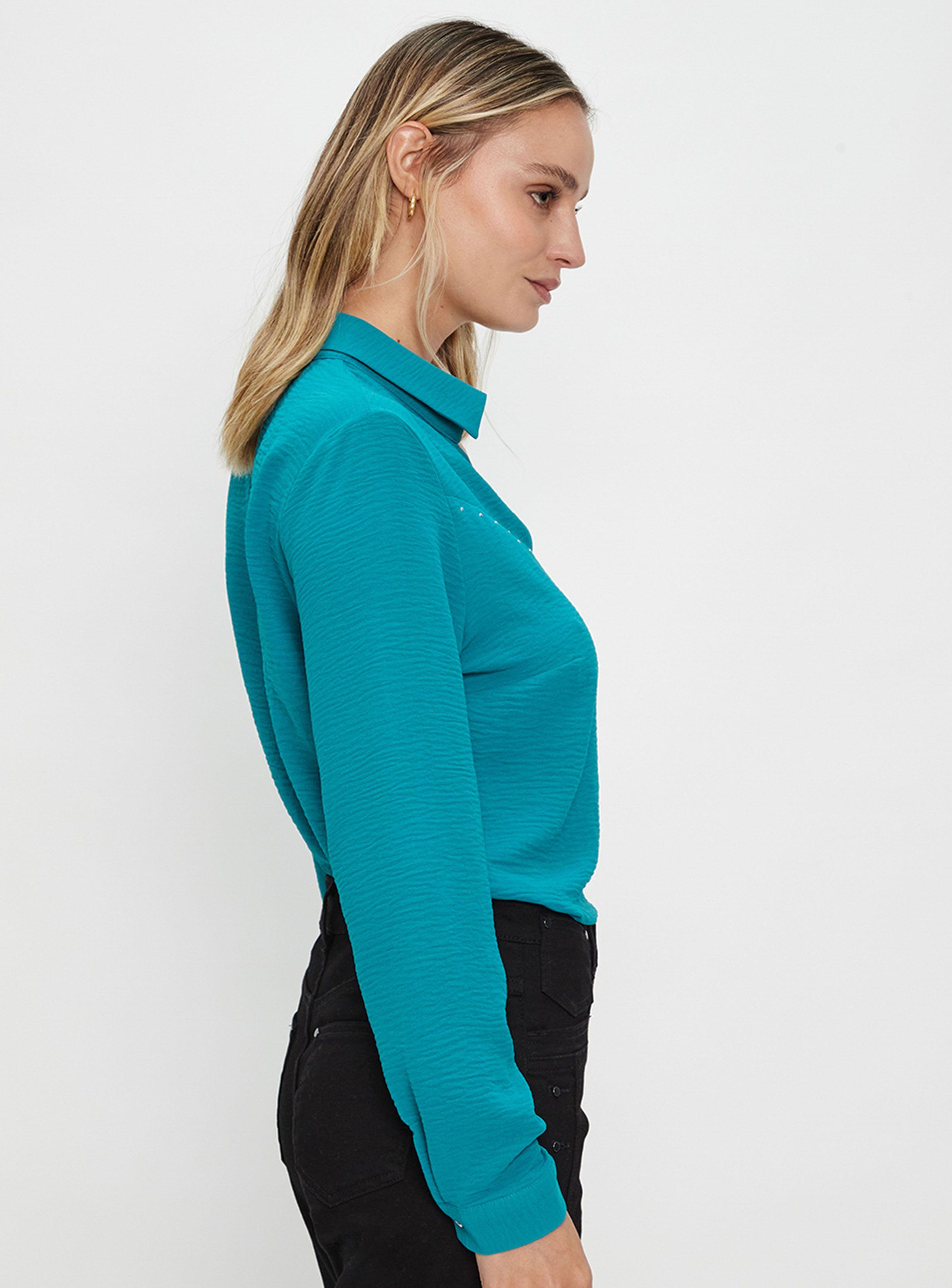 Blusa Camisera Manga Larga Con Cortes-2