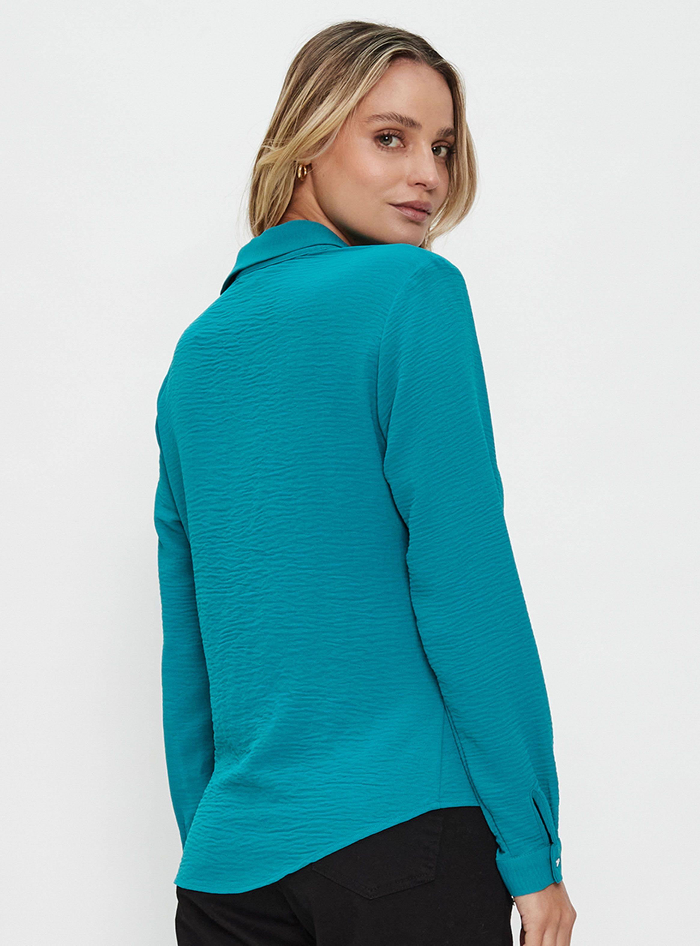 Blusa Camisera Manga Larga Con Cortes-1