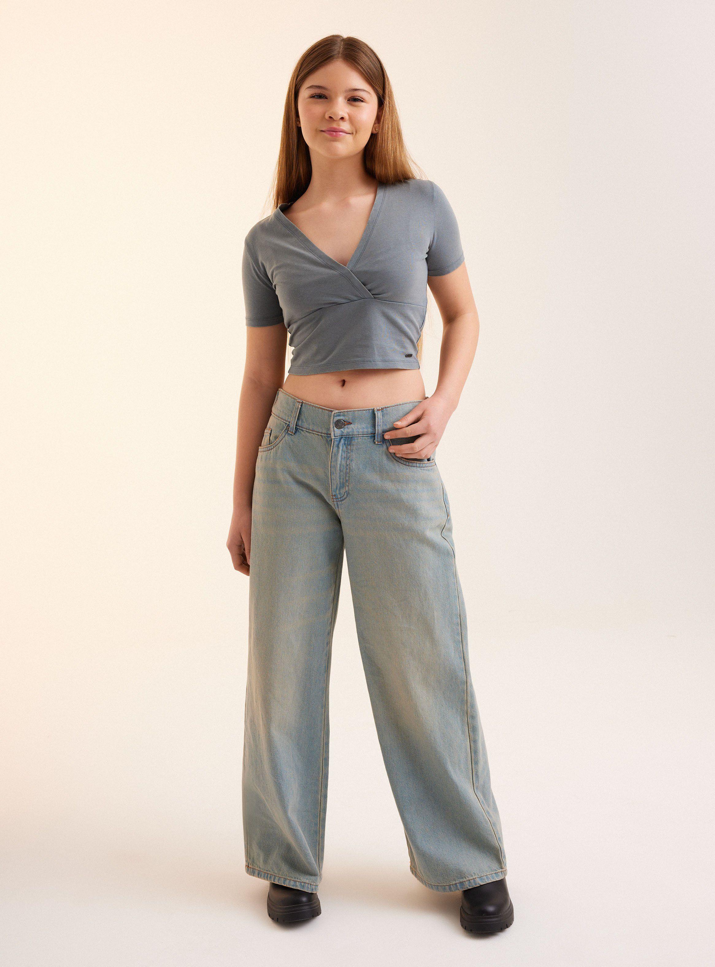 Jeans Wide Leg Dirty Wash-0