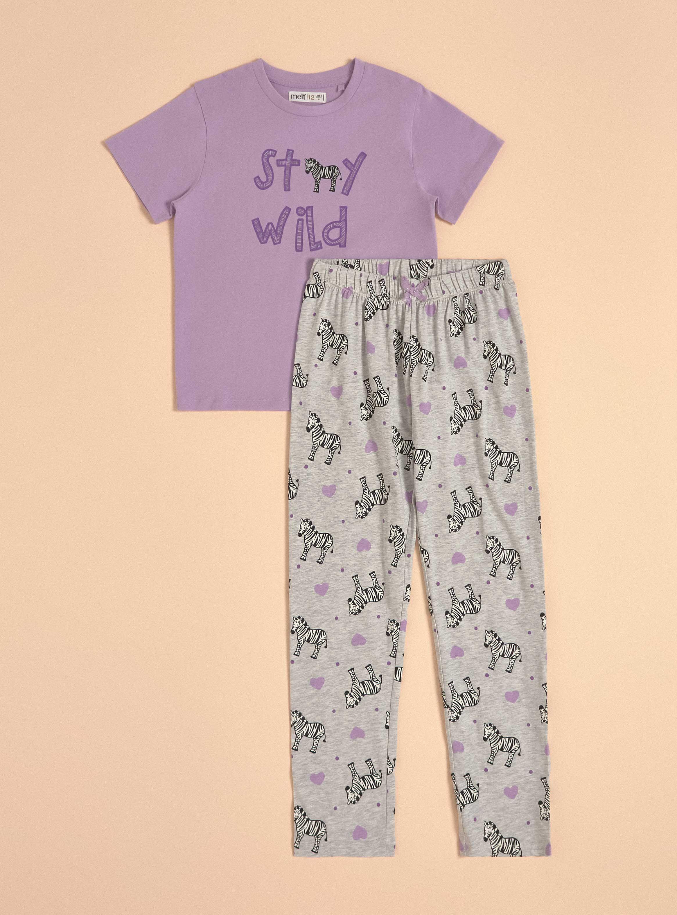Pijama Manga Corta Estampado  Zebra-0