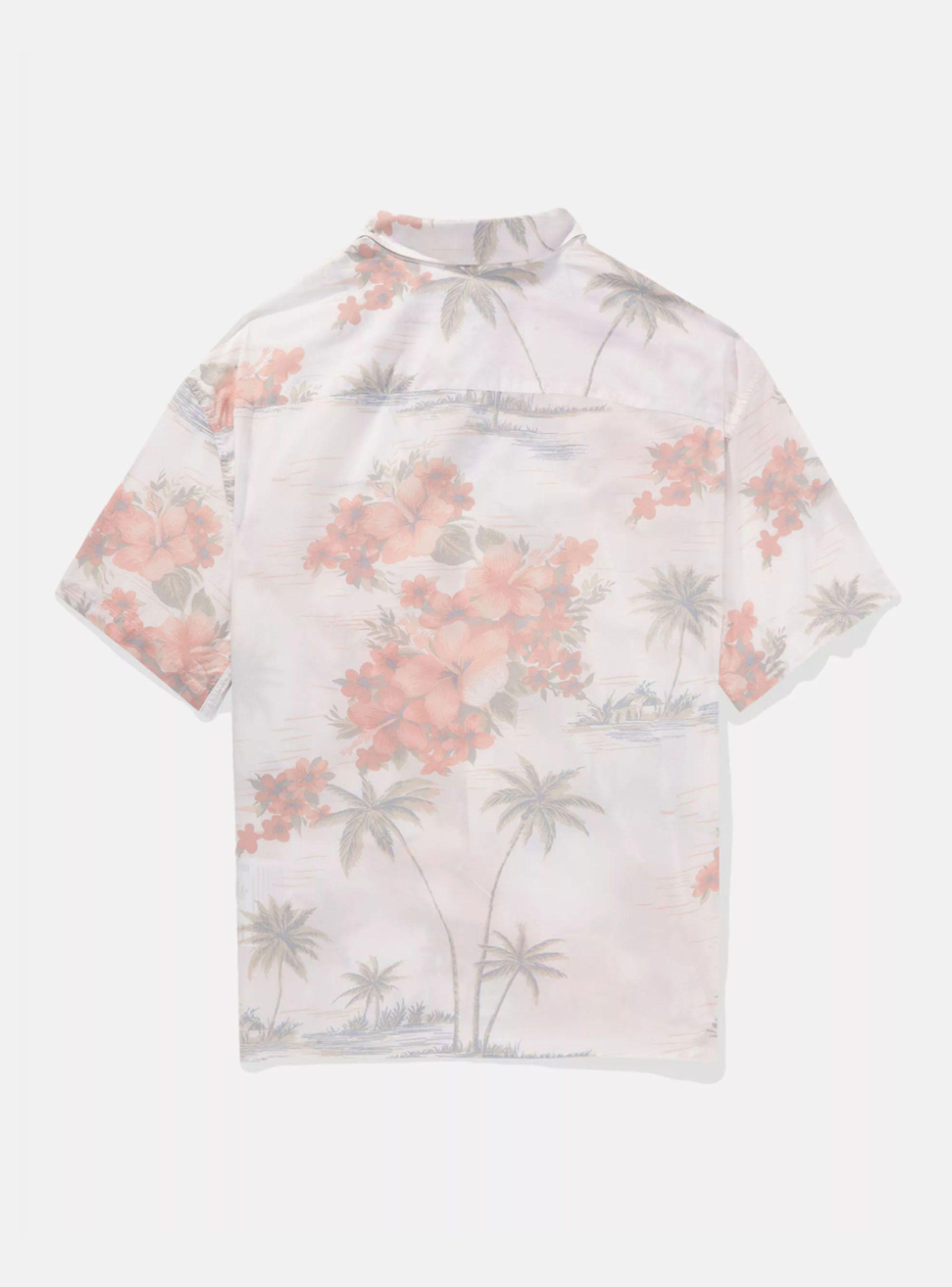 Camisa Print Casual Botones Palms-4