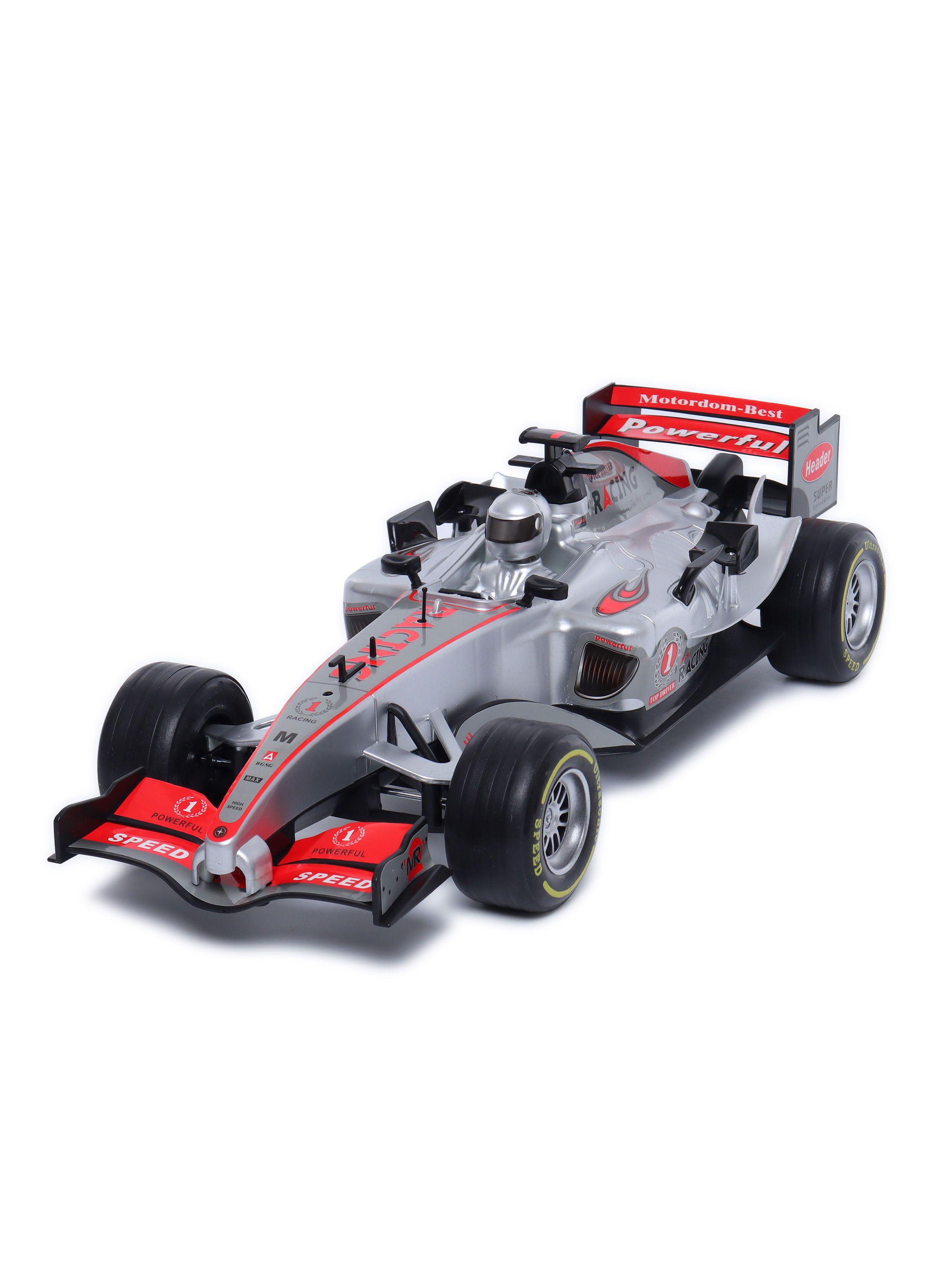 Auto a Batería F1 Friccion 1:10 Luz Sonido Try Me Plata-0
