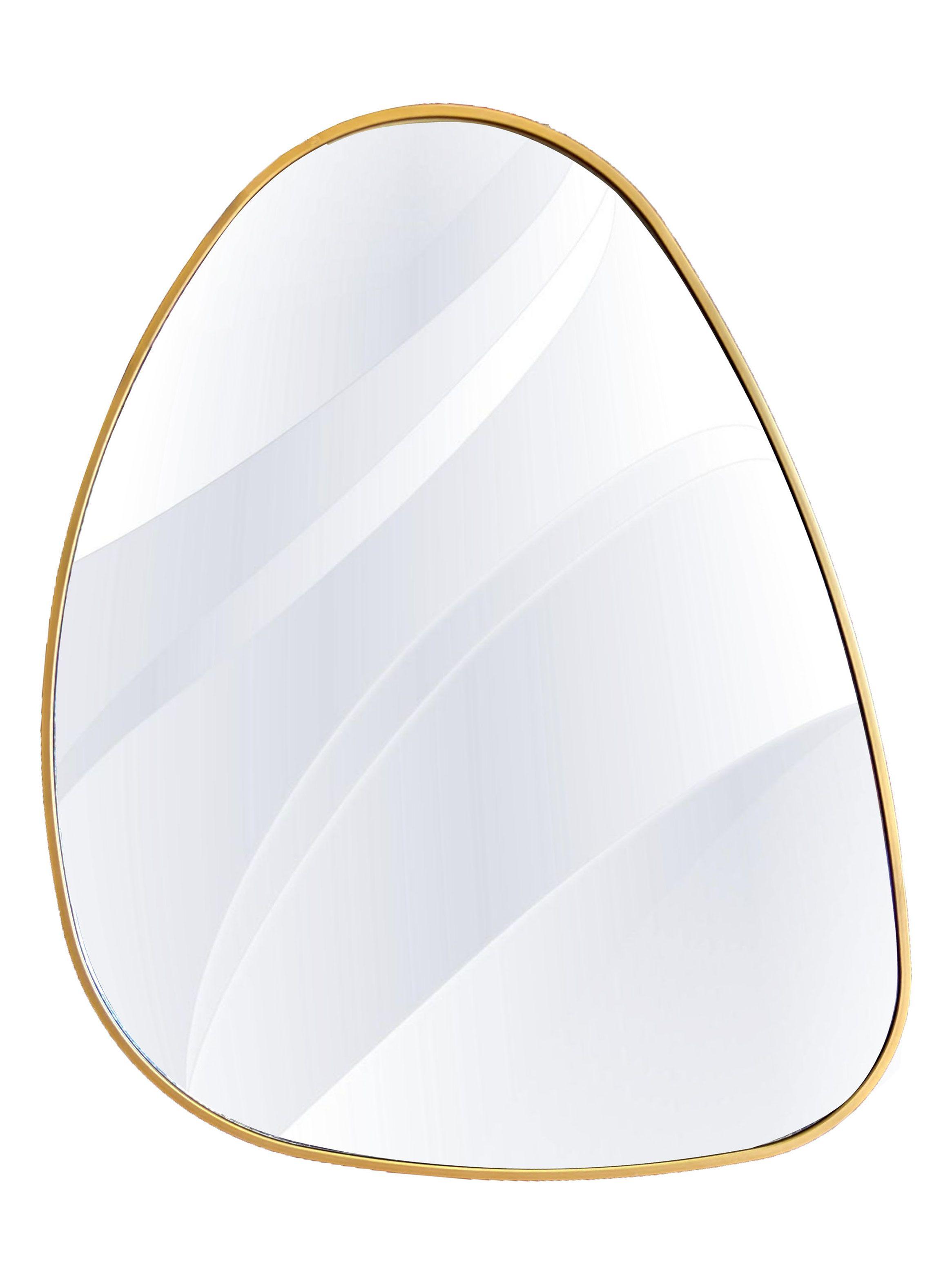 Espejo Diseño Irregular Borde Dorado-0