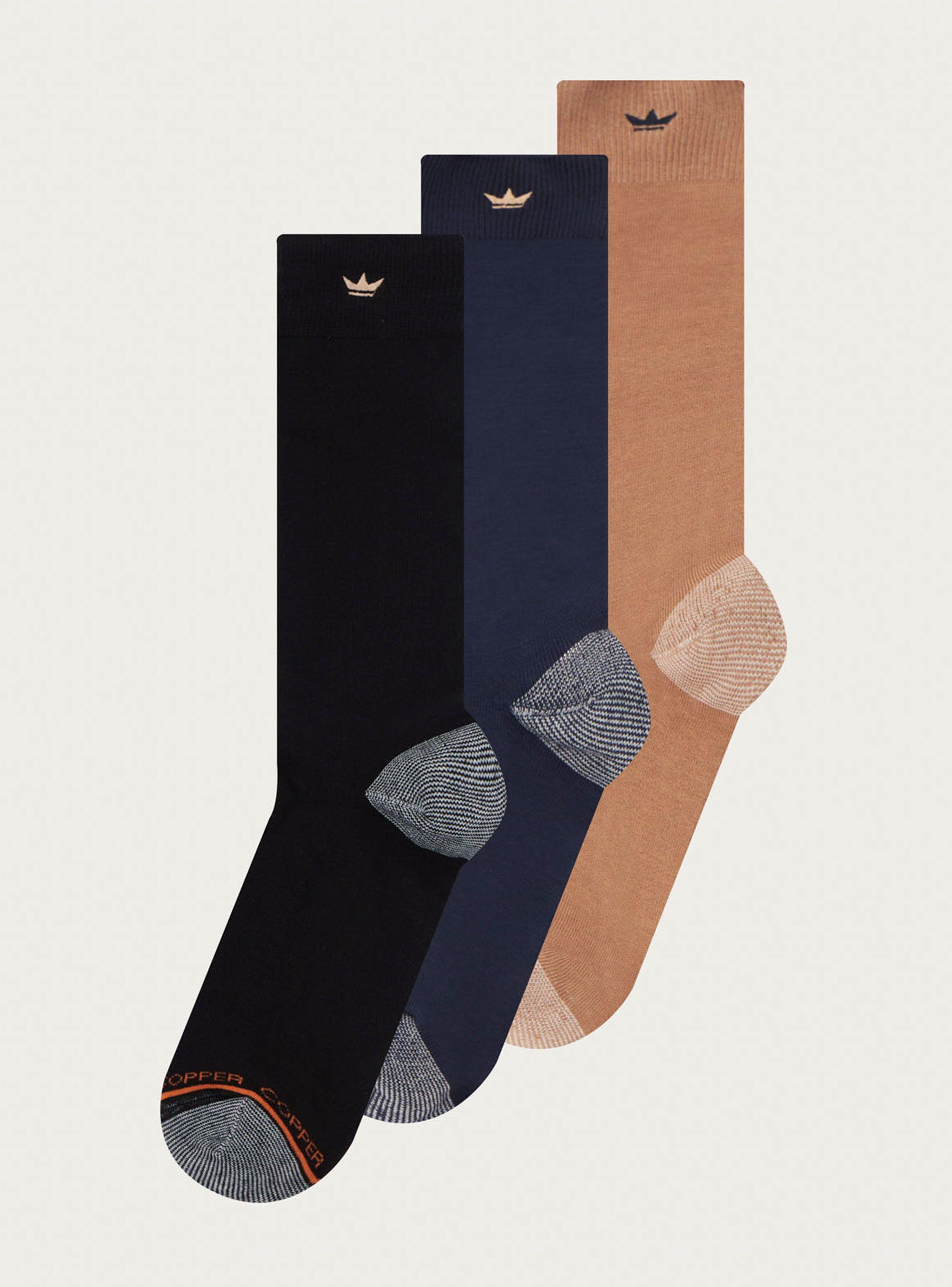 Pack 3 Calcetines Cobre Bambú Puño Suave L92-0