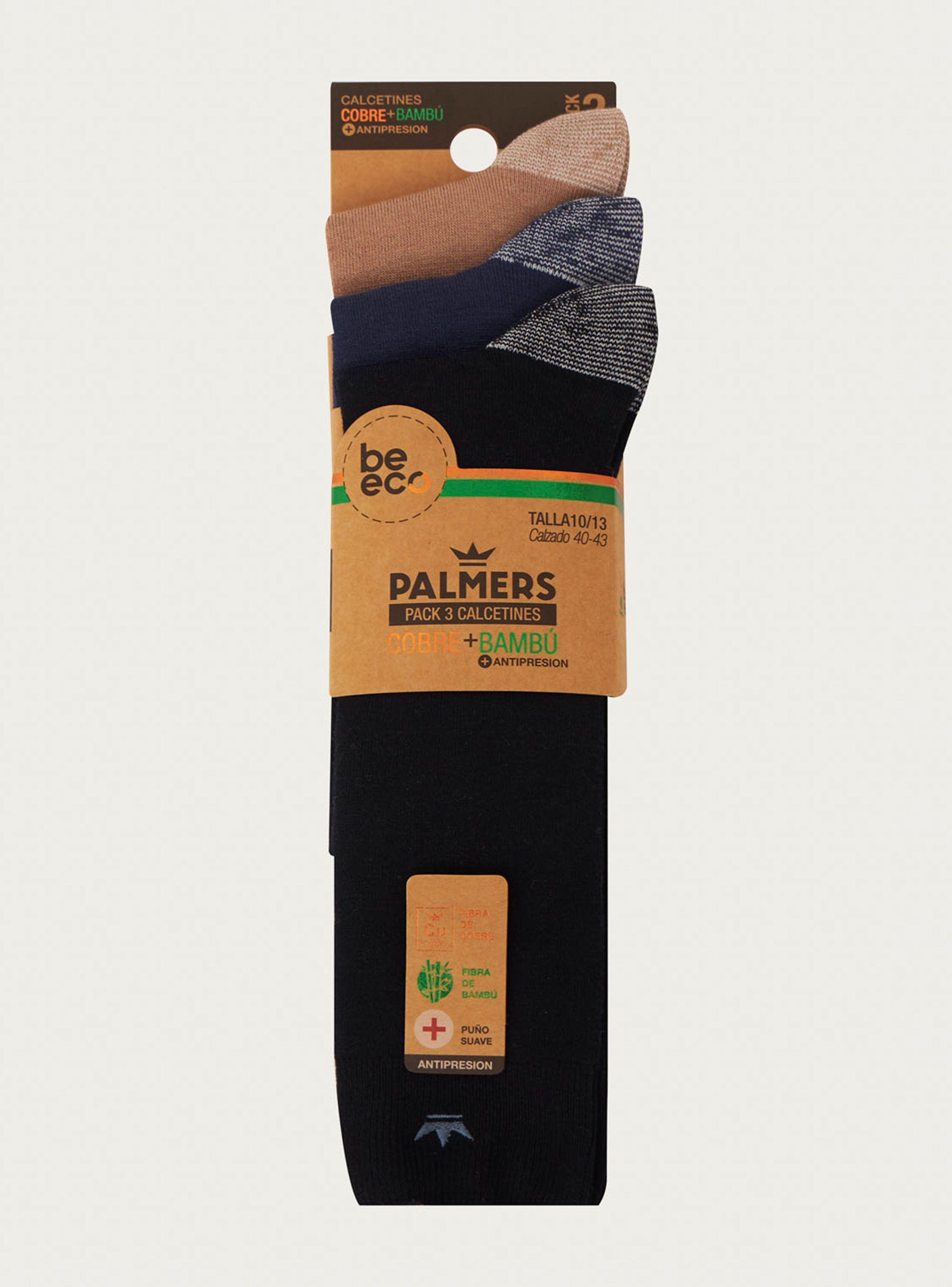 Pack 3 Calcetines Cobre Bambú Puño Suave L92-2