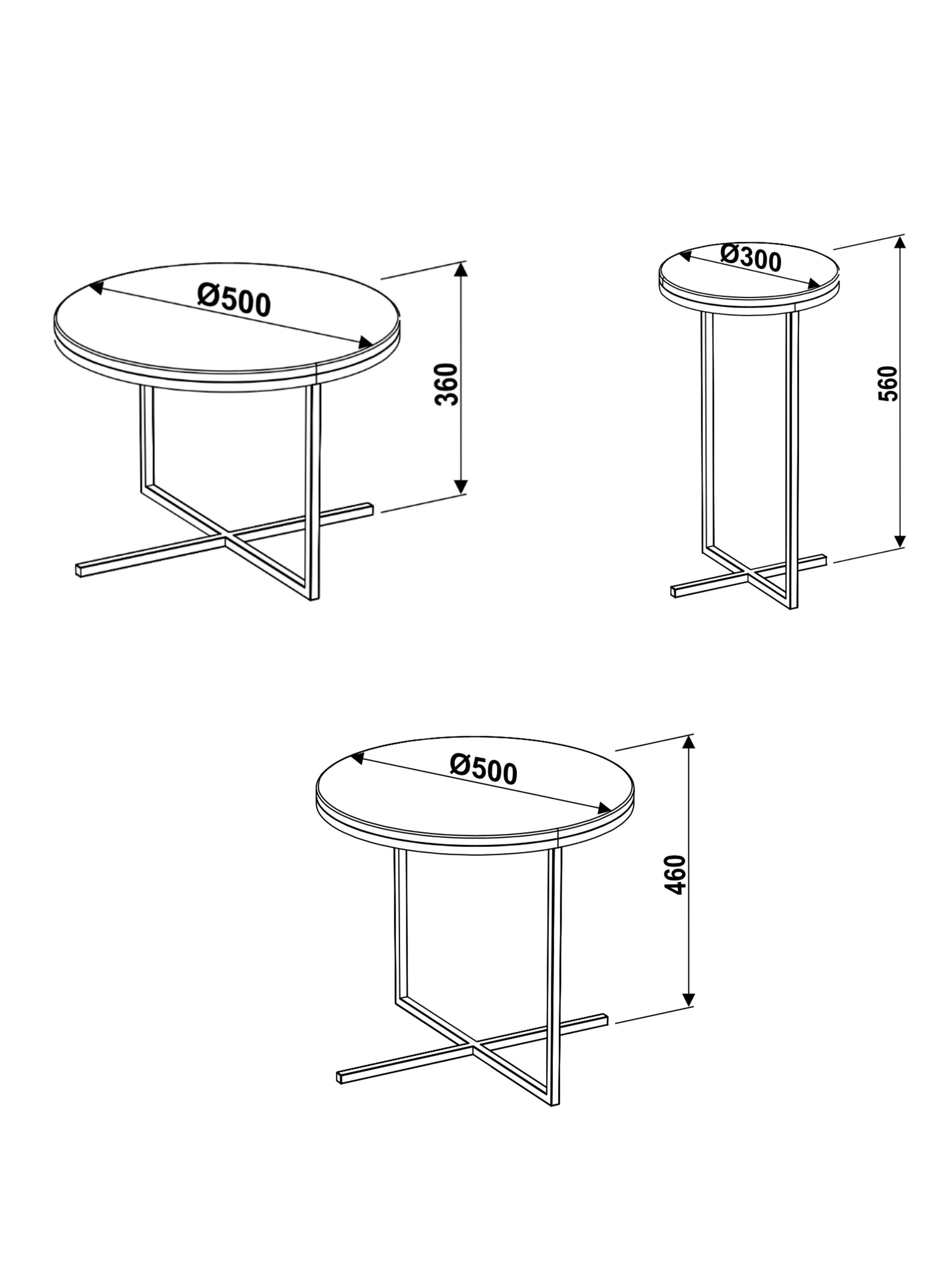 Set de 3 Mesas de Centro Volpi-1