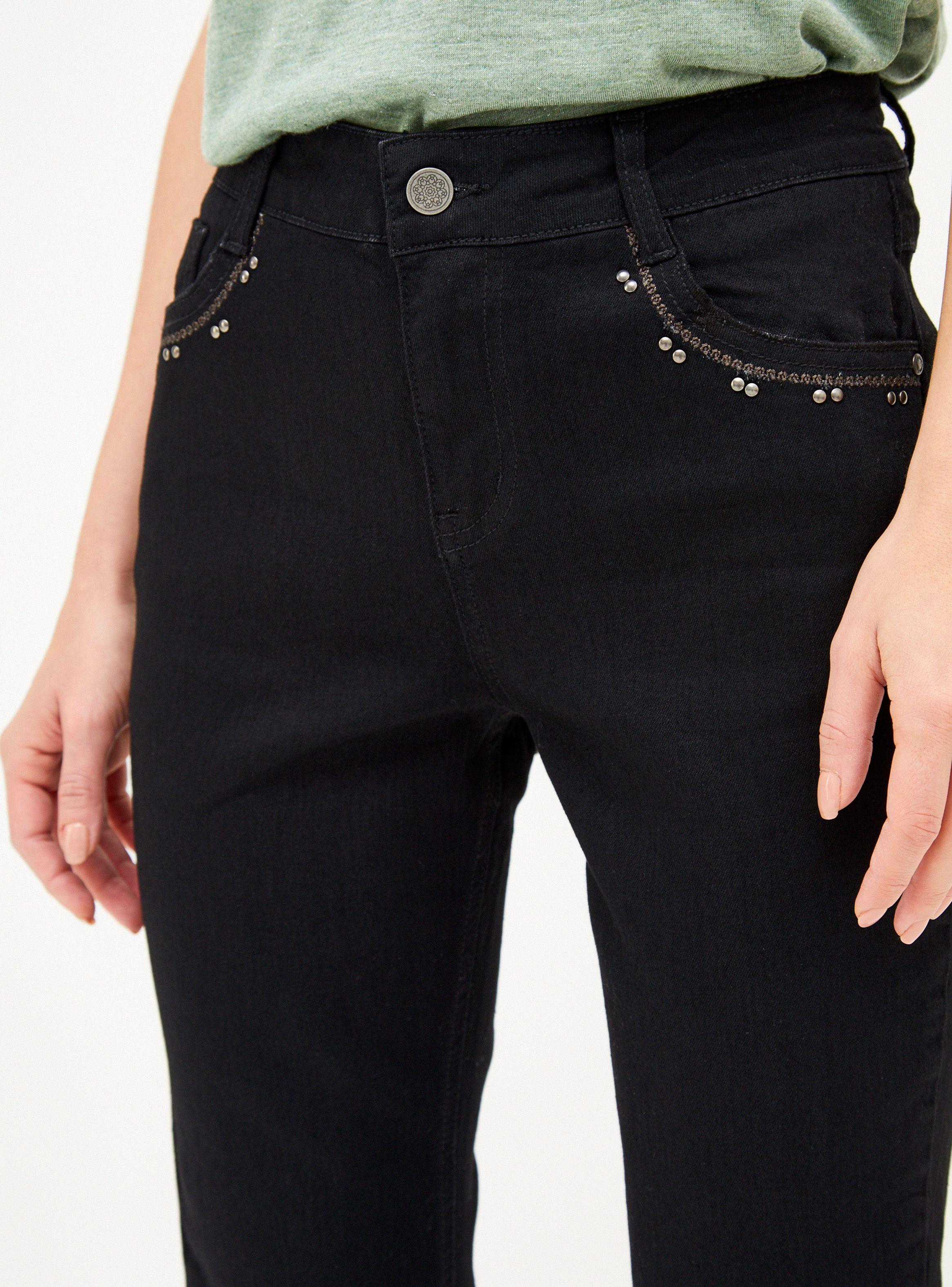 Jeans Tiro Medio con Tachas-2