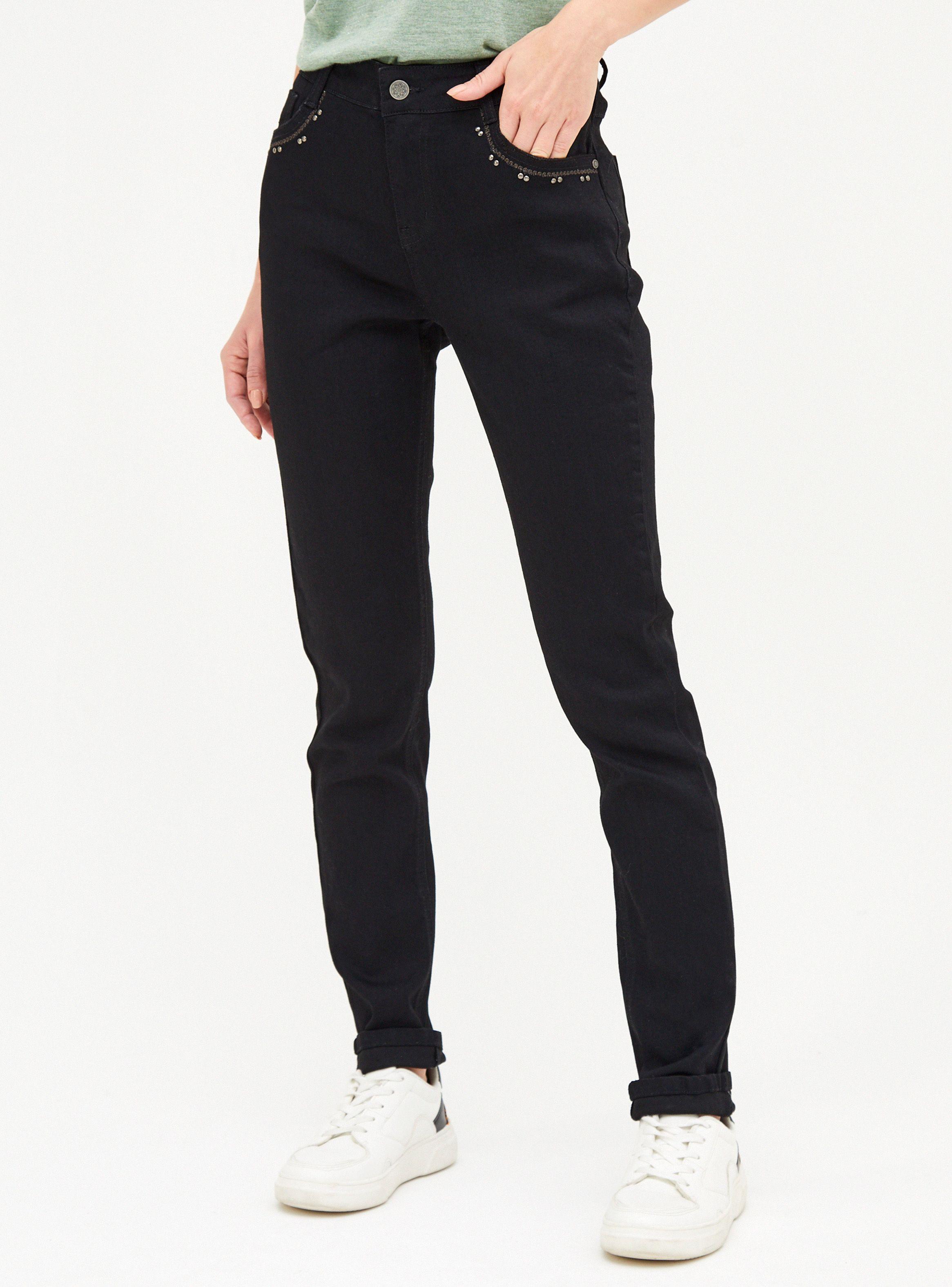 Jeans Tiro Medio con Tachas-0