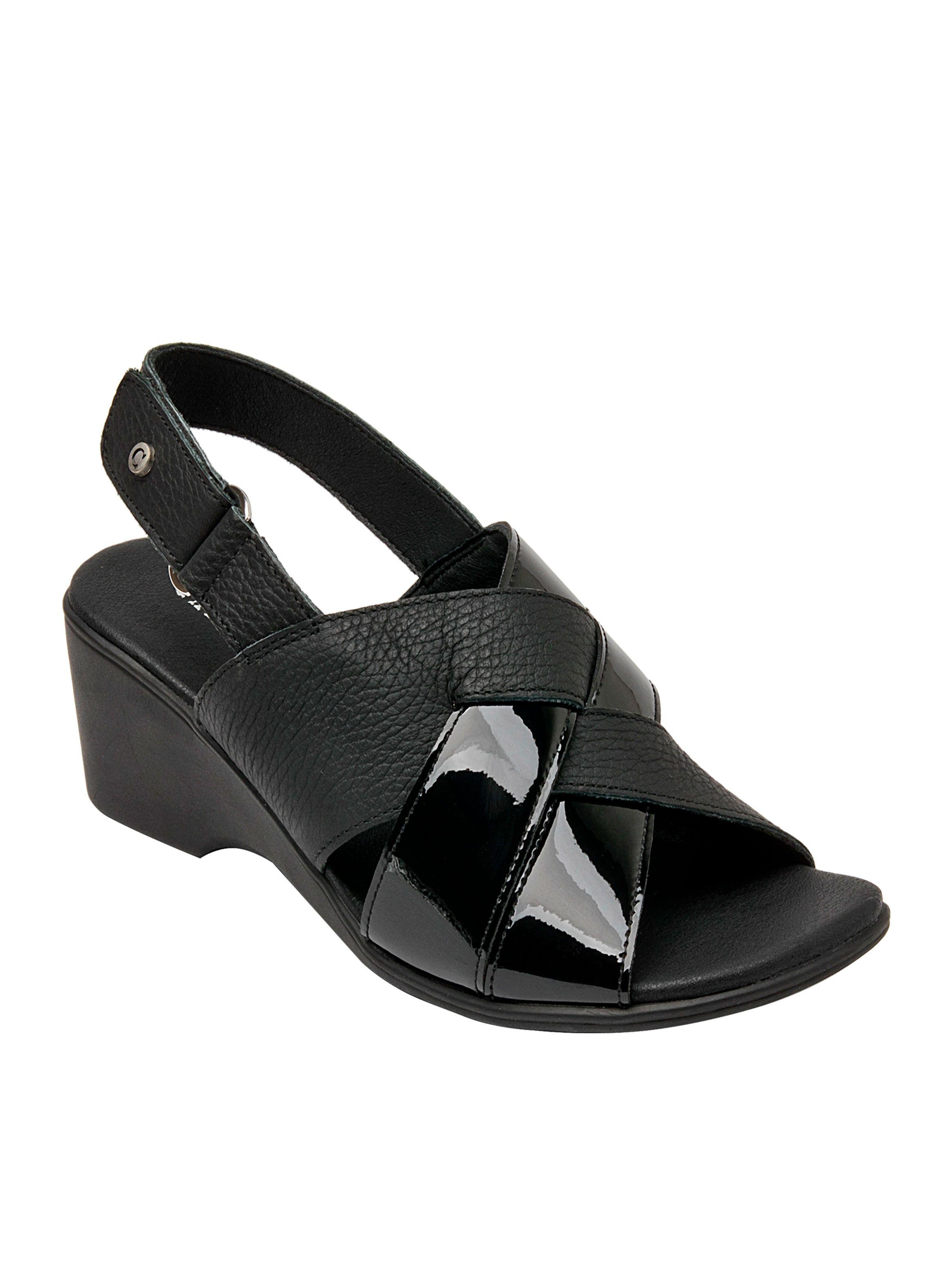 Sandalia Ck021 Cuero Taco Cuadrado Mujer-1