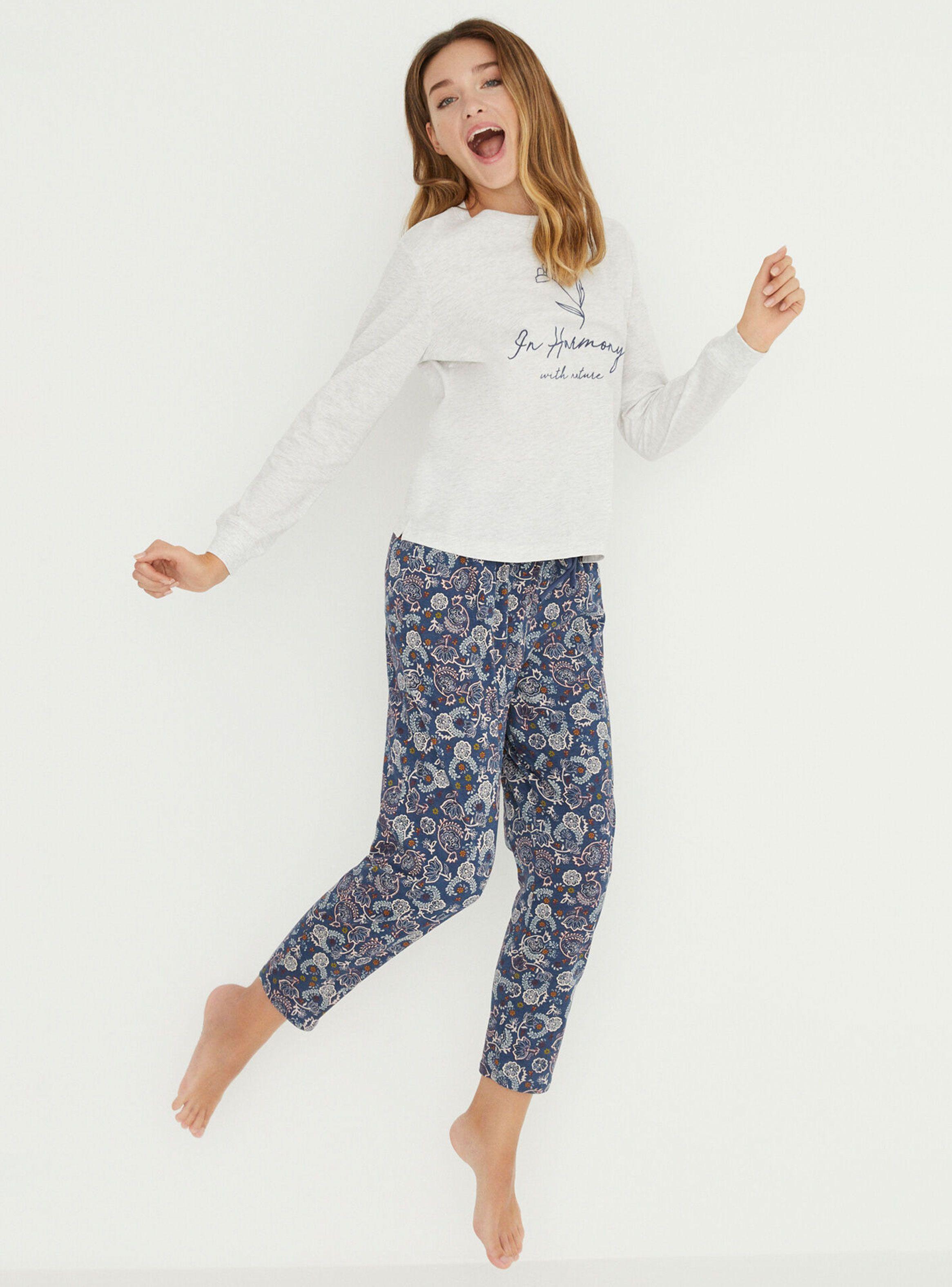 Polera Pijama Manga Larga Mix & Match Zen Gris-0