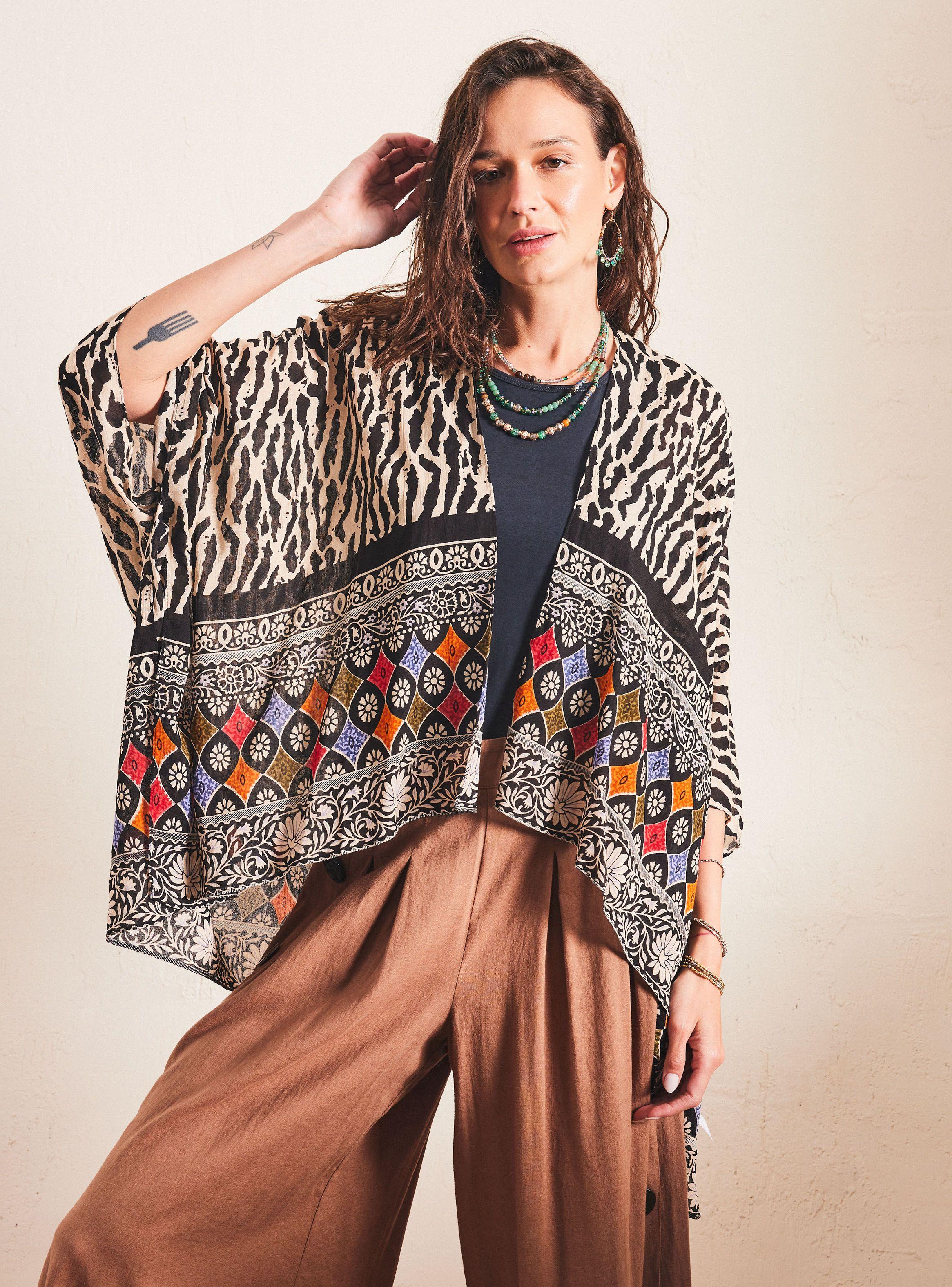 Kimono Tapado Full Print India-0